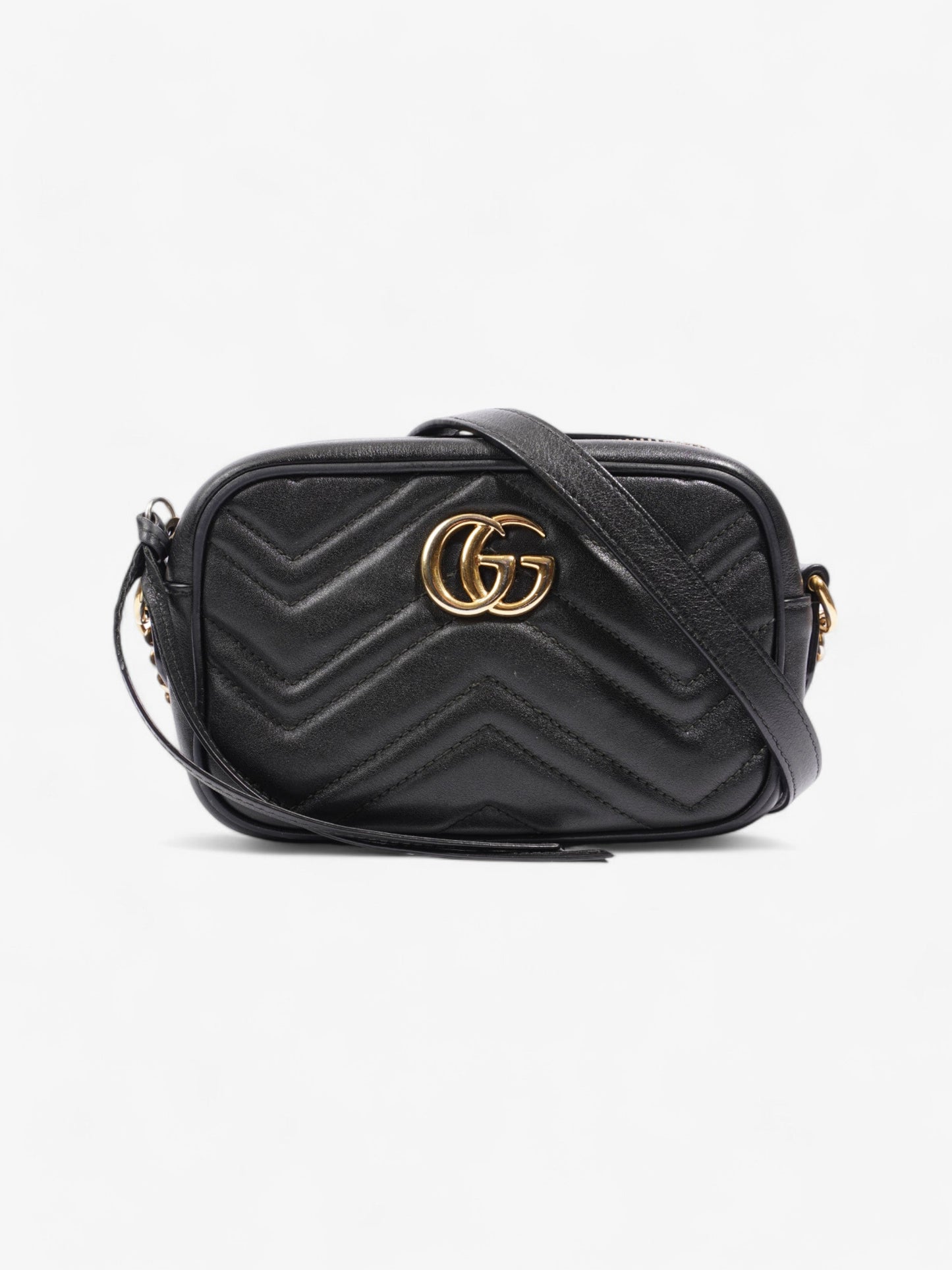 Gucci Marmont Black Matelasse Leather Mini