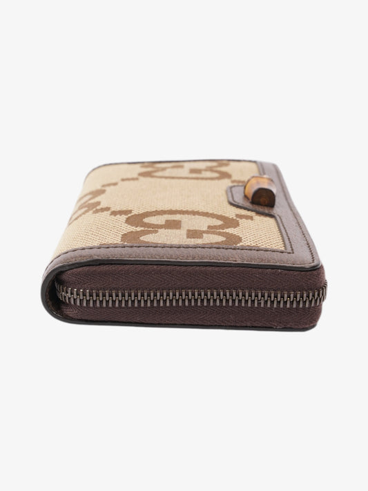 Gucci Diana Continental Wallet Beige / Brown Canvas
