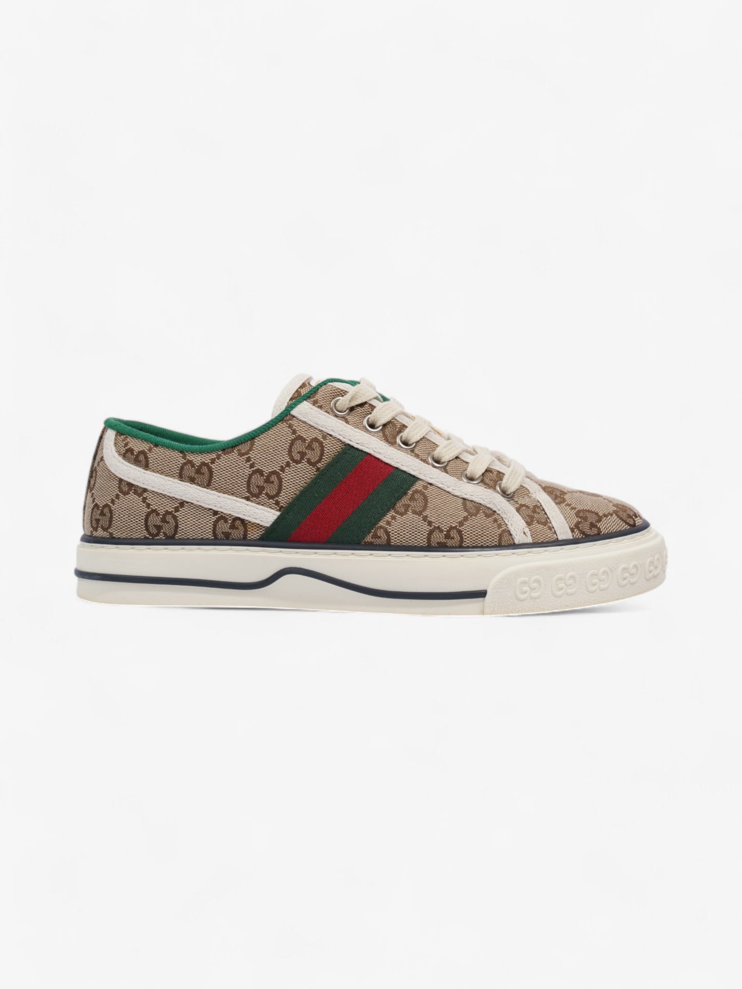 Gucci GG Tennis 1977 Sneakers Beige / Green / Red Canvas EU 37 UK 4