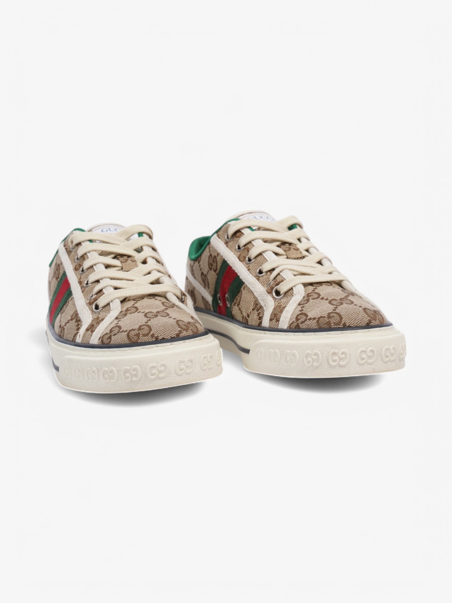 Gucci GG Tennis 1977 Sneakers Beige / Green / Red Canvas EU 37 UK 4