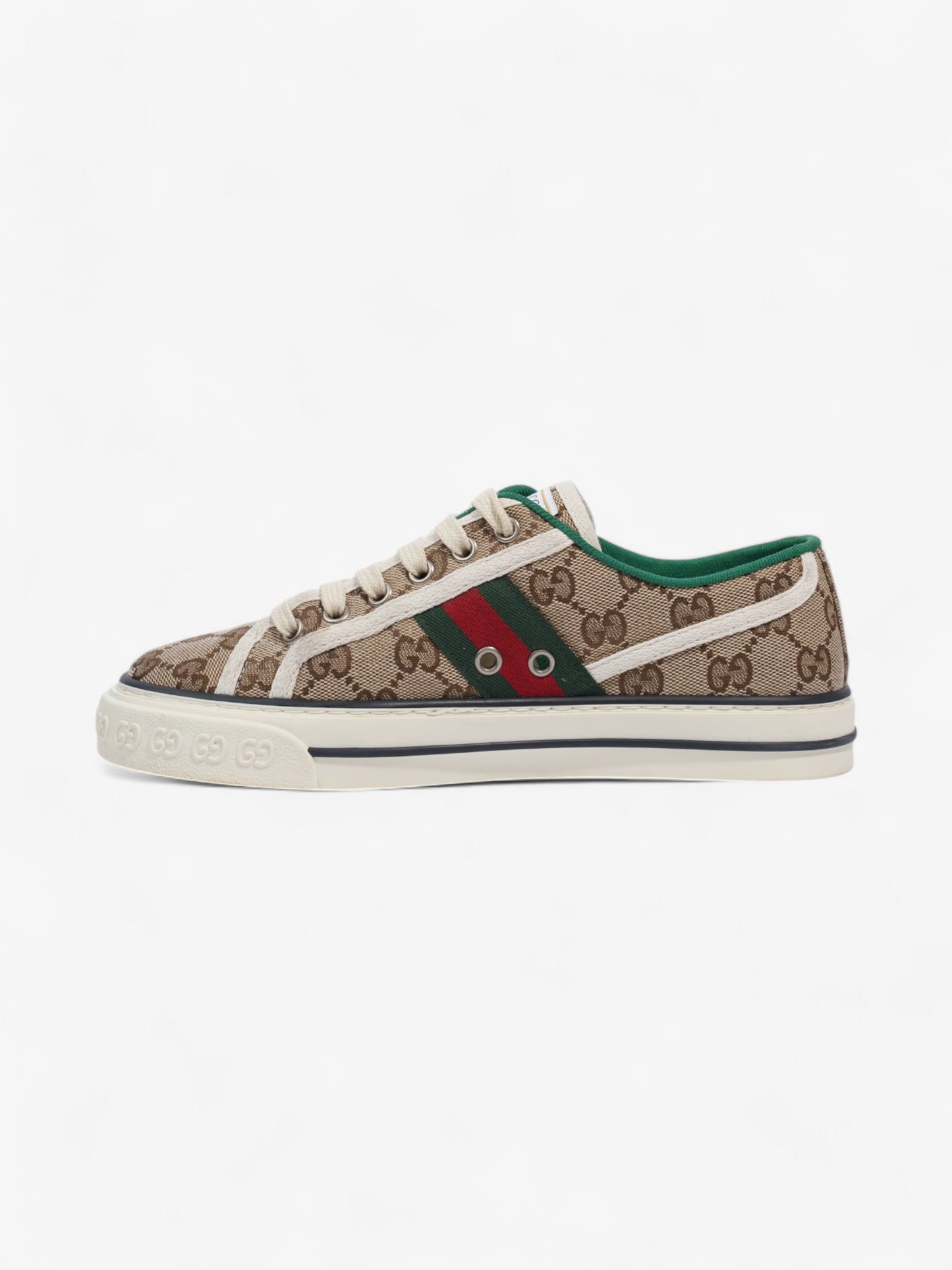 Gucci GG Tennis 1977 Sneakers Beige / Green / Red Canvas EU 37 UK 4