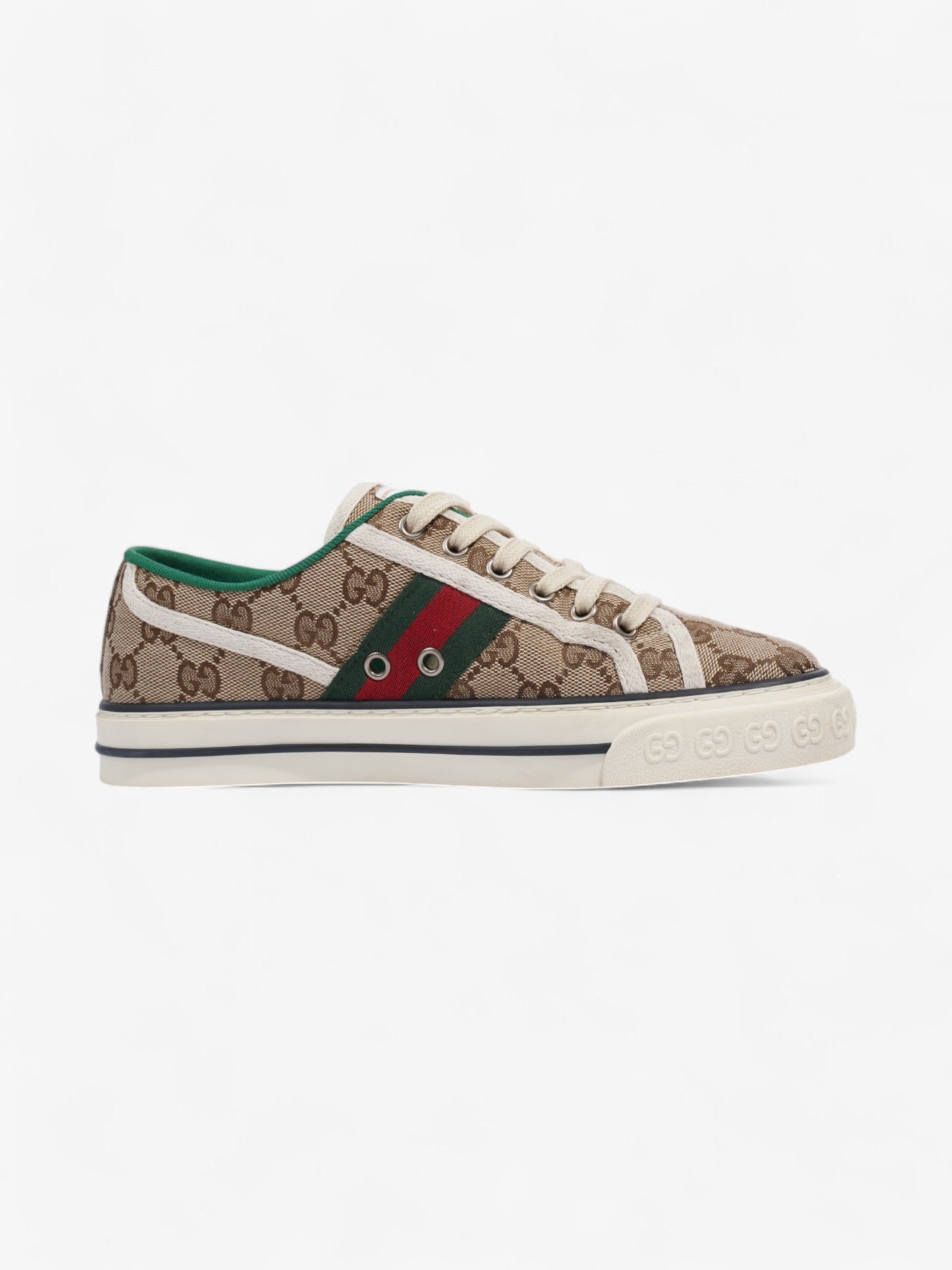 Gucci GG Tennis 1977 Sneakers Beige / Green / Red Canvas EU 37 UK 4
