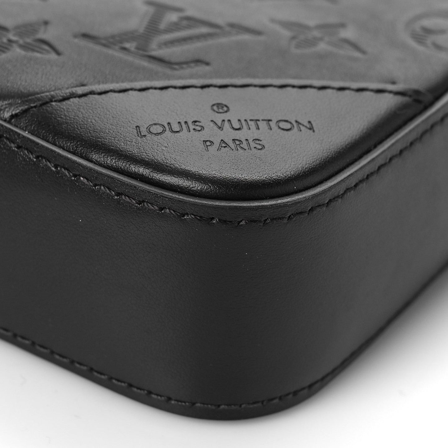 LOUIS VUITTON CALFSKIN LEATHER MONOGRAM SHADOW MESSENGER BAG