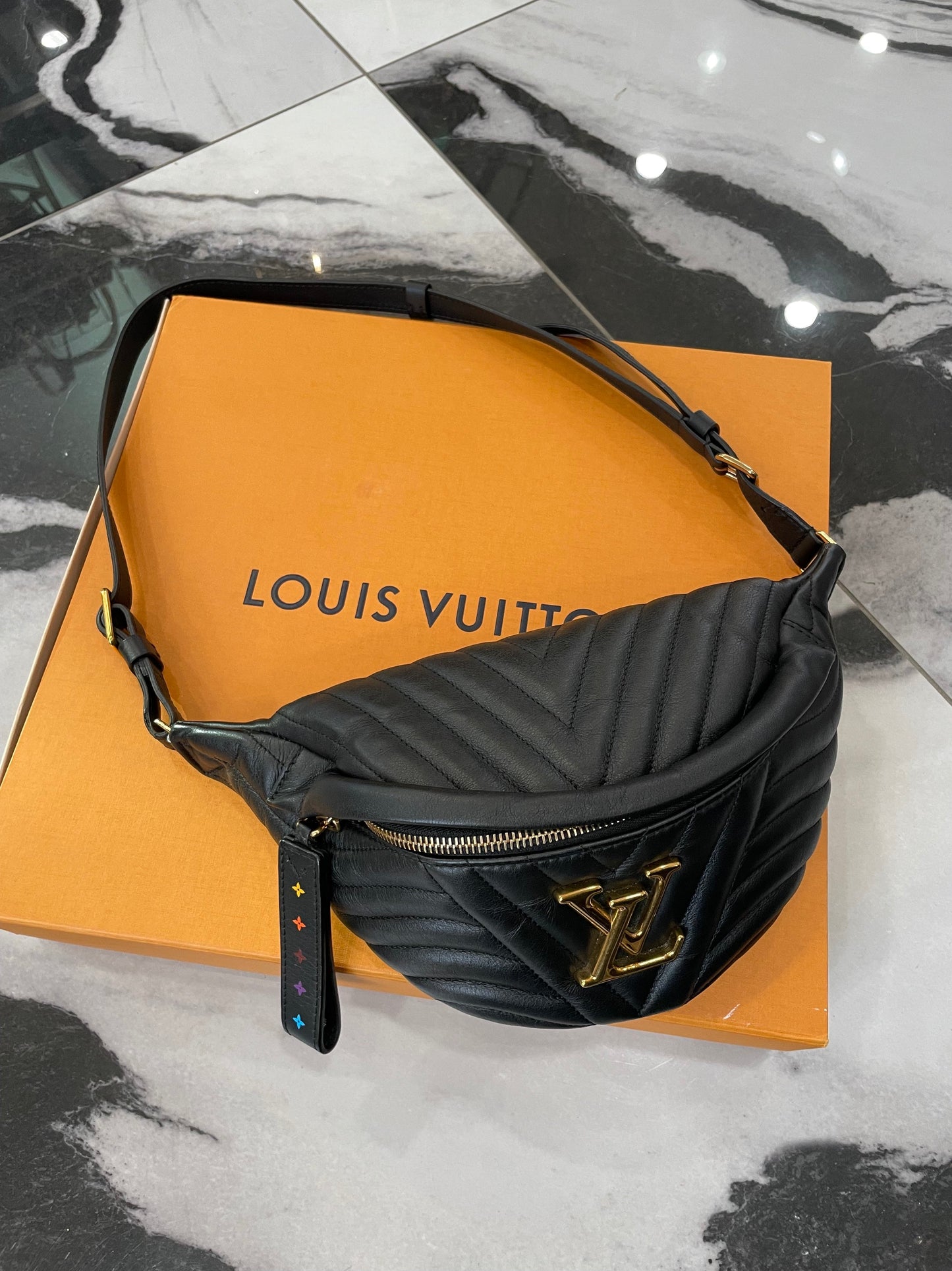 LOUIS VUITTON QUILTED CALFSKIN NEW WAVE BUMBAG