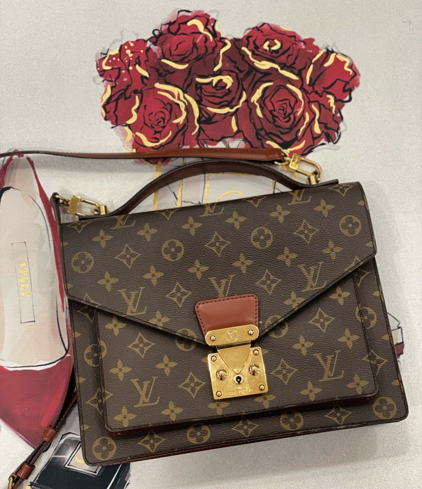 LOUIS VUITTON MONCEAU MONOGRAM SHOULDER BAG