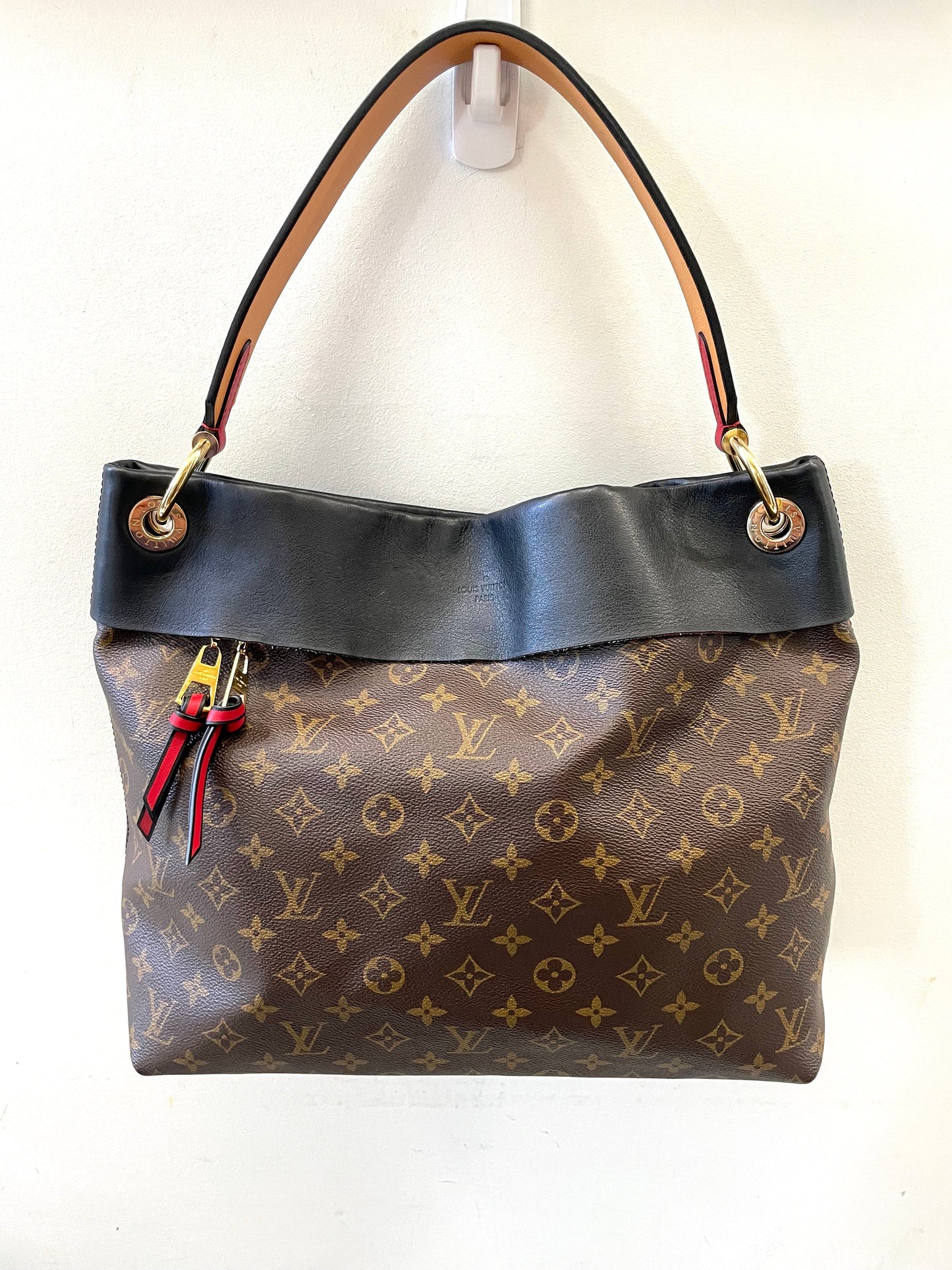 LOUIS VUITTON MONOGRAM TUILERIES HOBO BAG BLACK