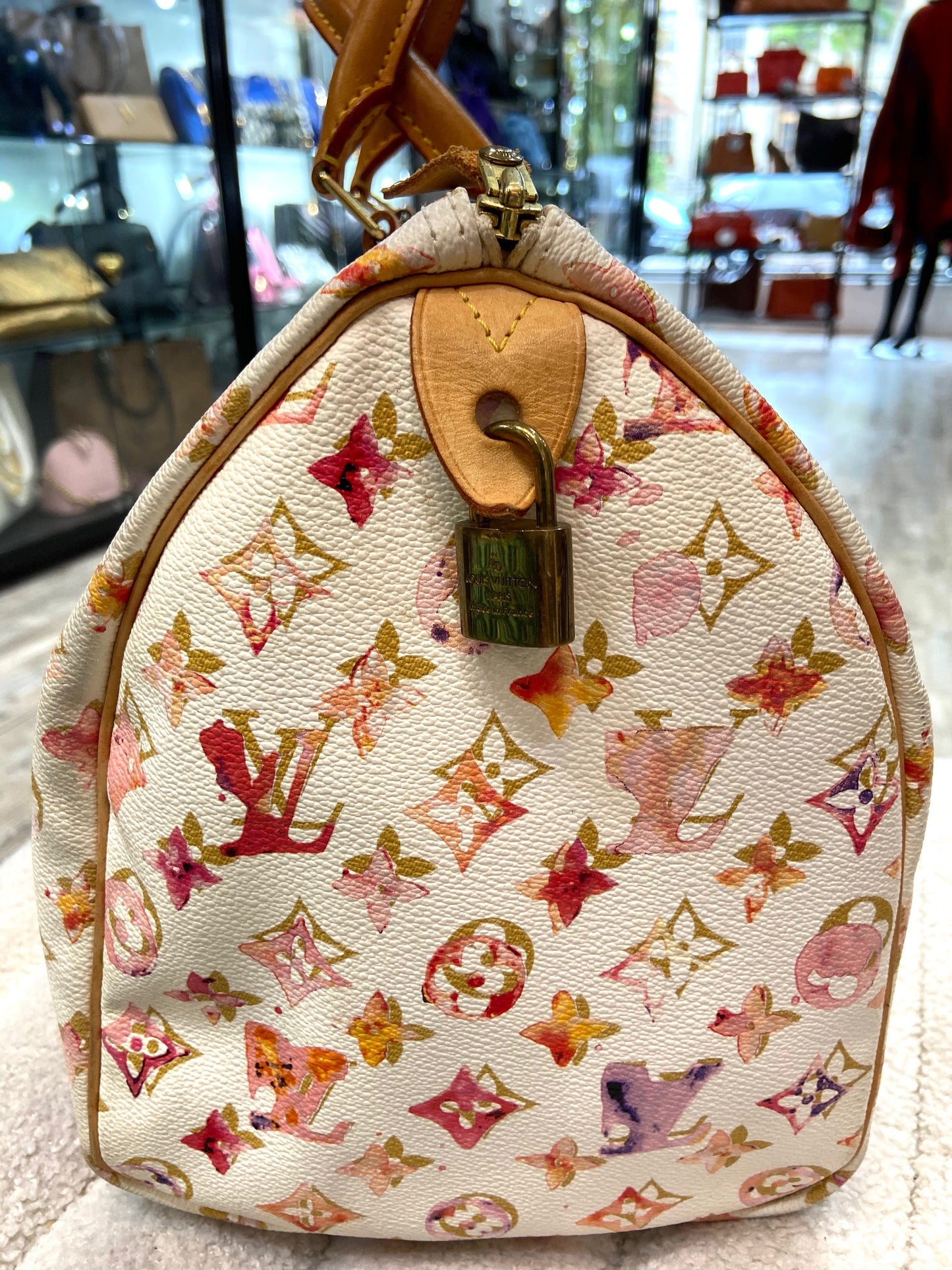 LOUIS VUITTON X RICHARD PRINCE MONOGRAM WATERCOLOR AQUARELLE SPEEDY 35 BAG