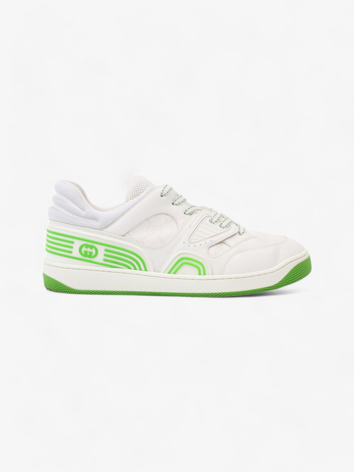 Gucci Basket Sneakers White / Green Canvas EU 38 UK 5