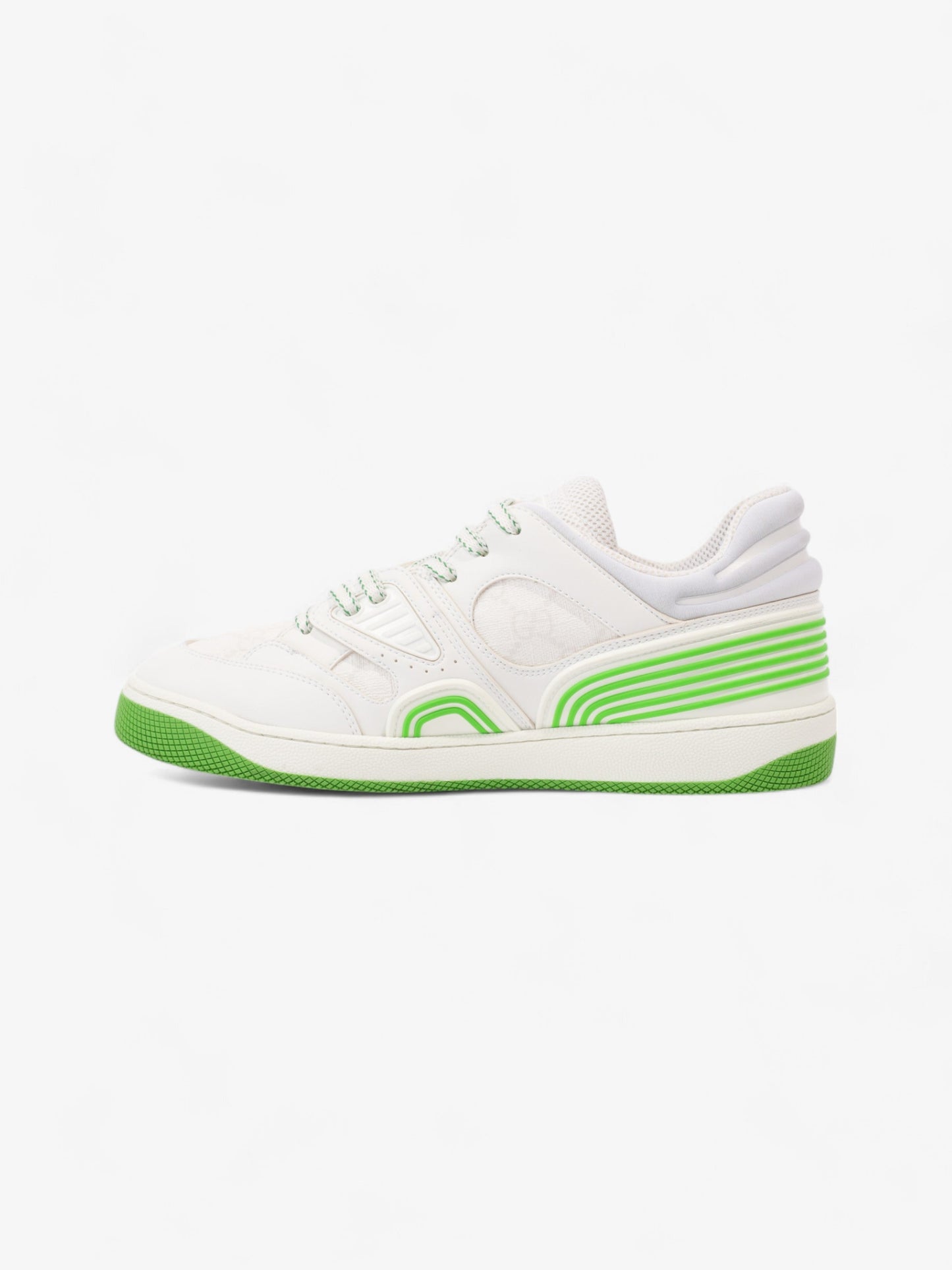 Gucci Basket Sneakers White / Green Canvas EU 38 UK 5