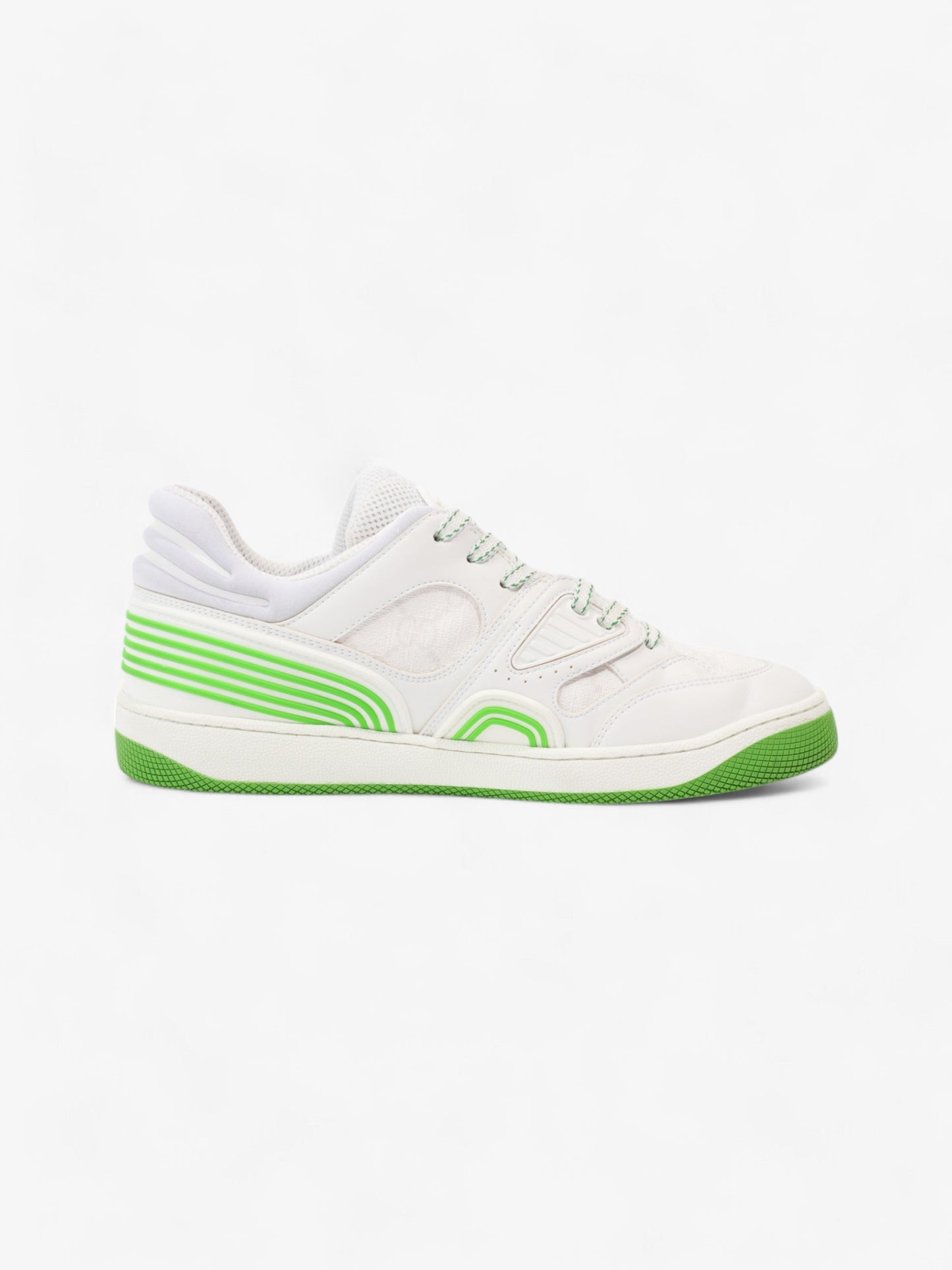Gucci Basket Sneakers White / Green Canvas EU 38 UK 5