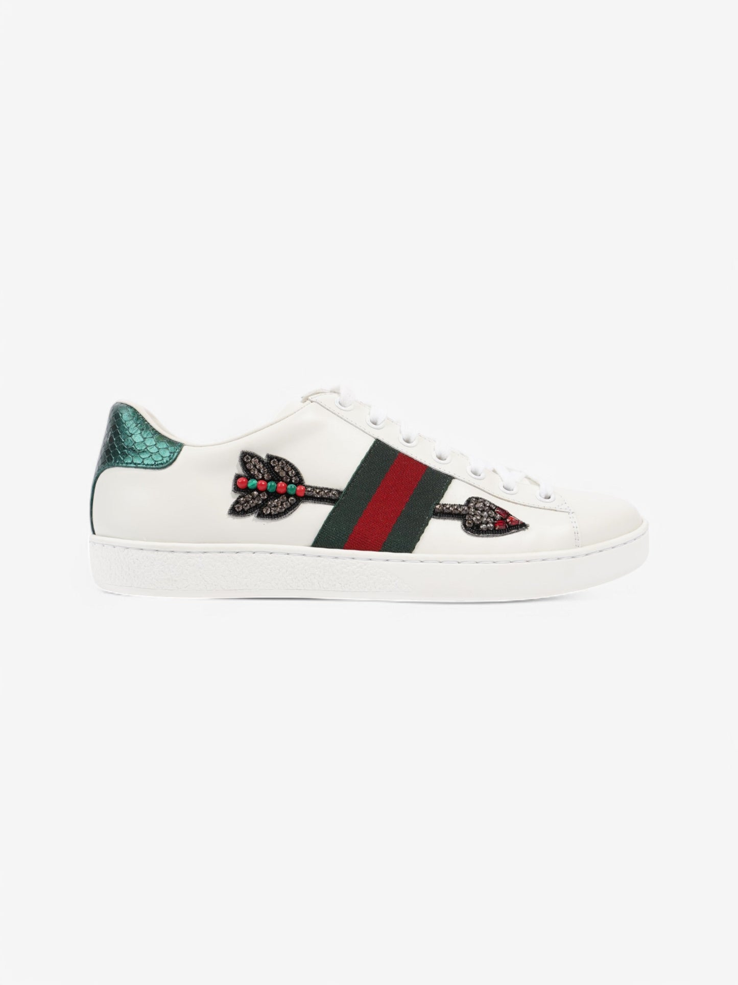 Gucci Ace Embroidered Sneakers White / Green / Red Leather EU 38.5 UK 5.5
