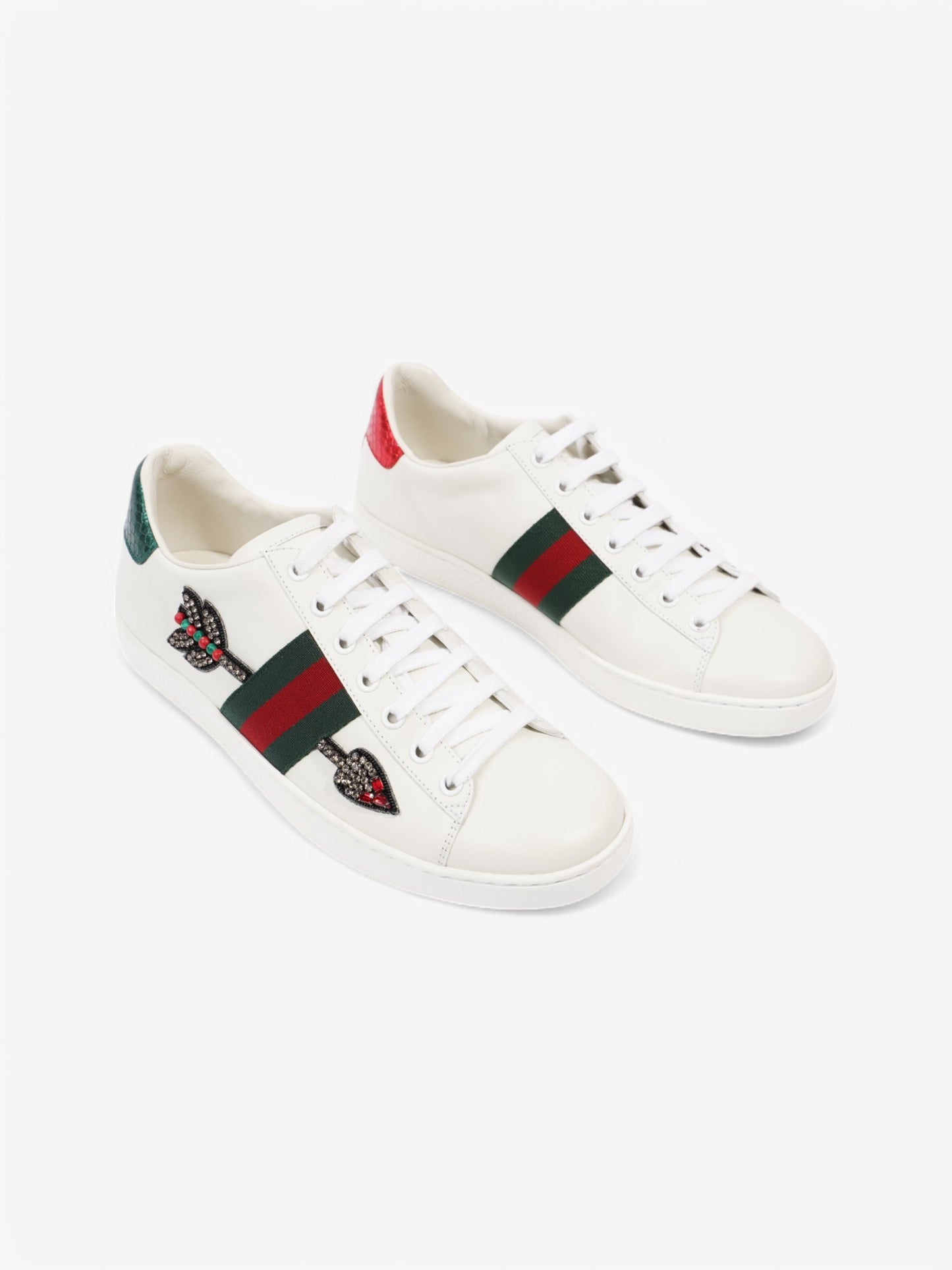 Gucci Ace Embroidered Sneakers White / Green / Red Leather EU 38.5 UK 5.5