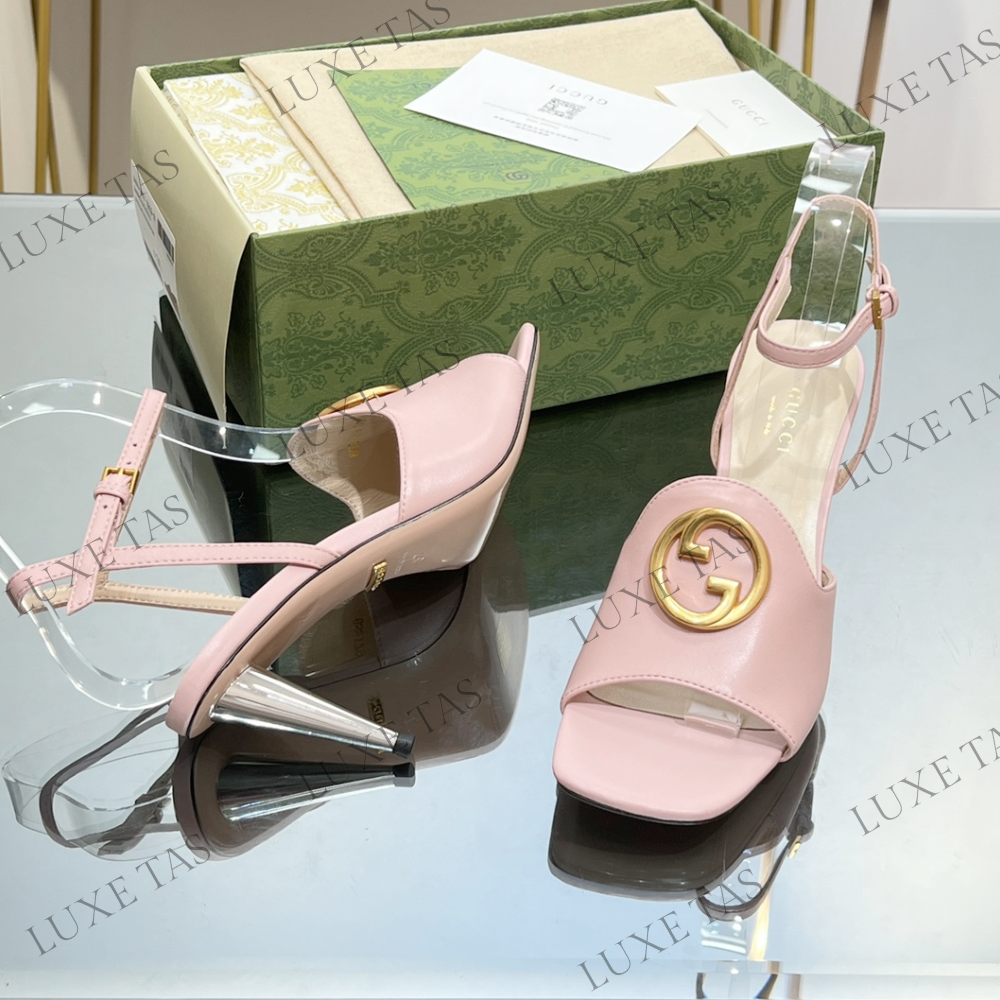 Light Pink Blondie Heeled Sandal Designer Slides & Sandals for Women