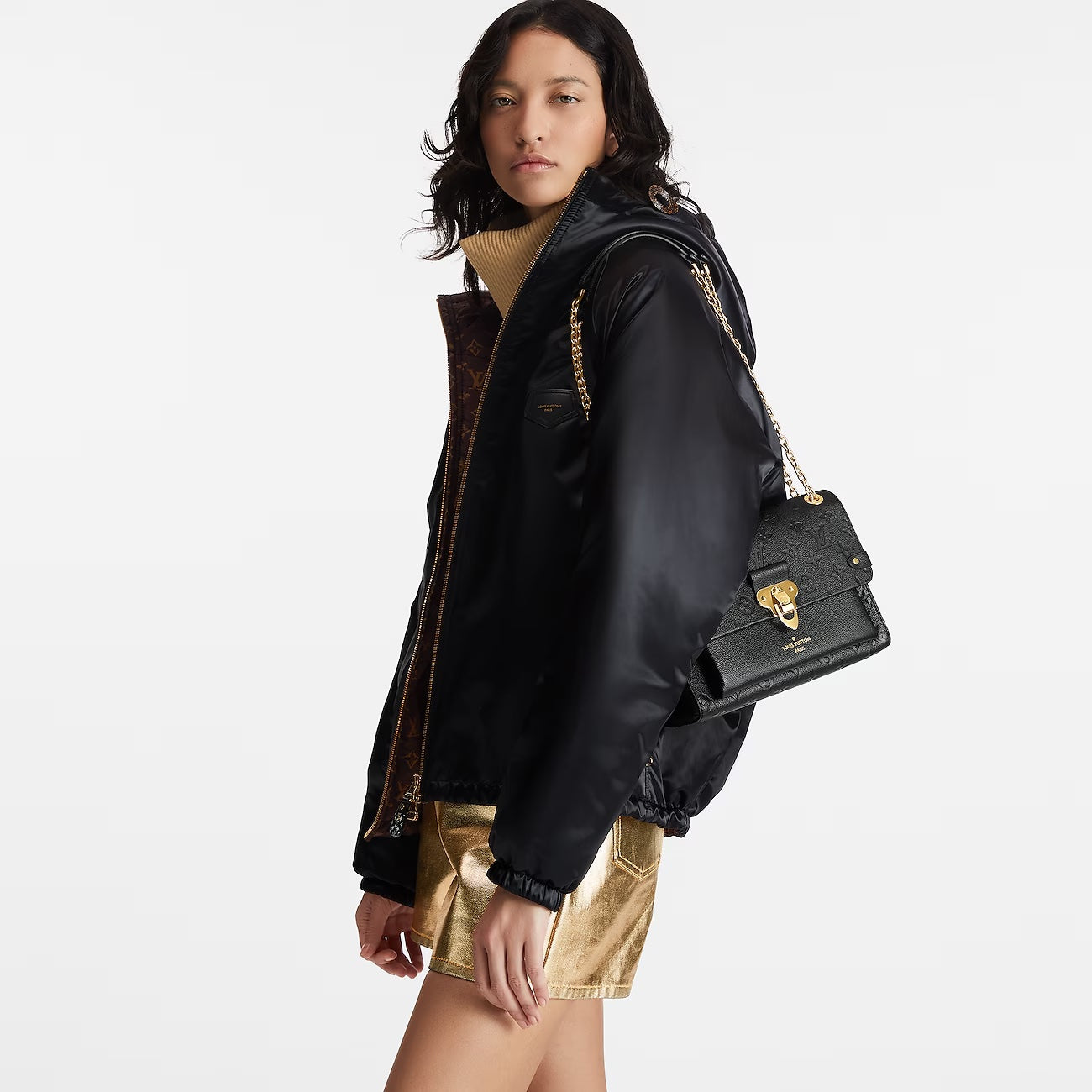 LOUIS VUITTON EMPREINTE LEATHER VAVIN MONOGRAM SHOULDER BAG