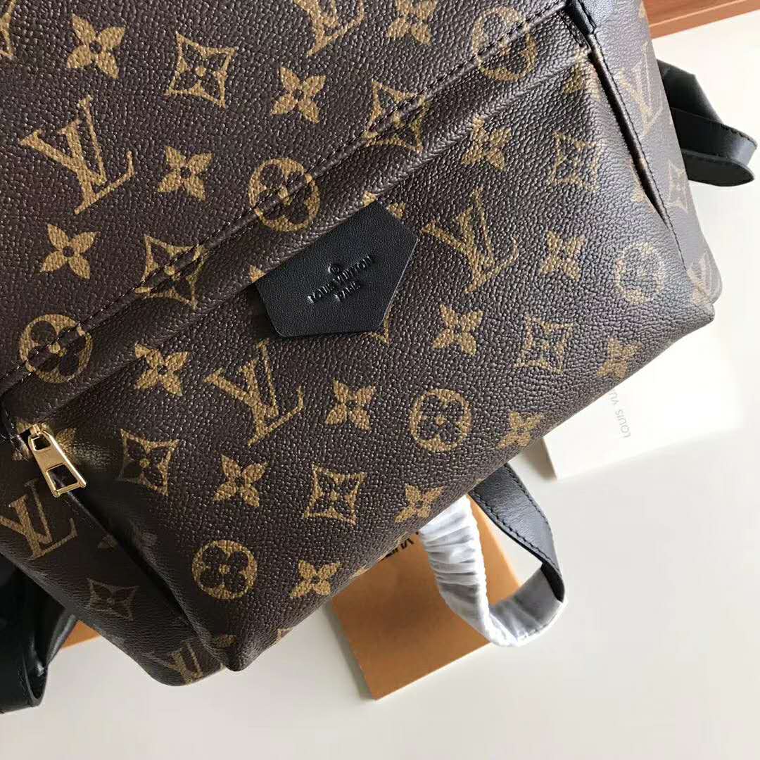 Louis Vuitton LV Unisex Palm Springs MM Backpack in Monogram Coated Canvas-Brown