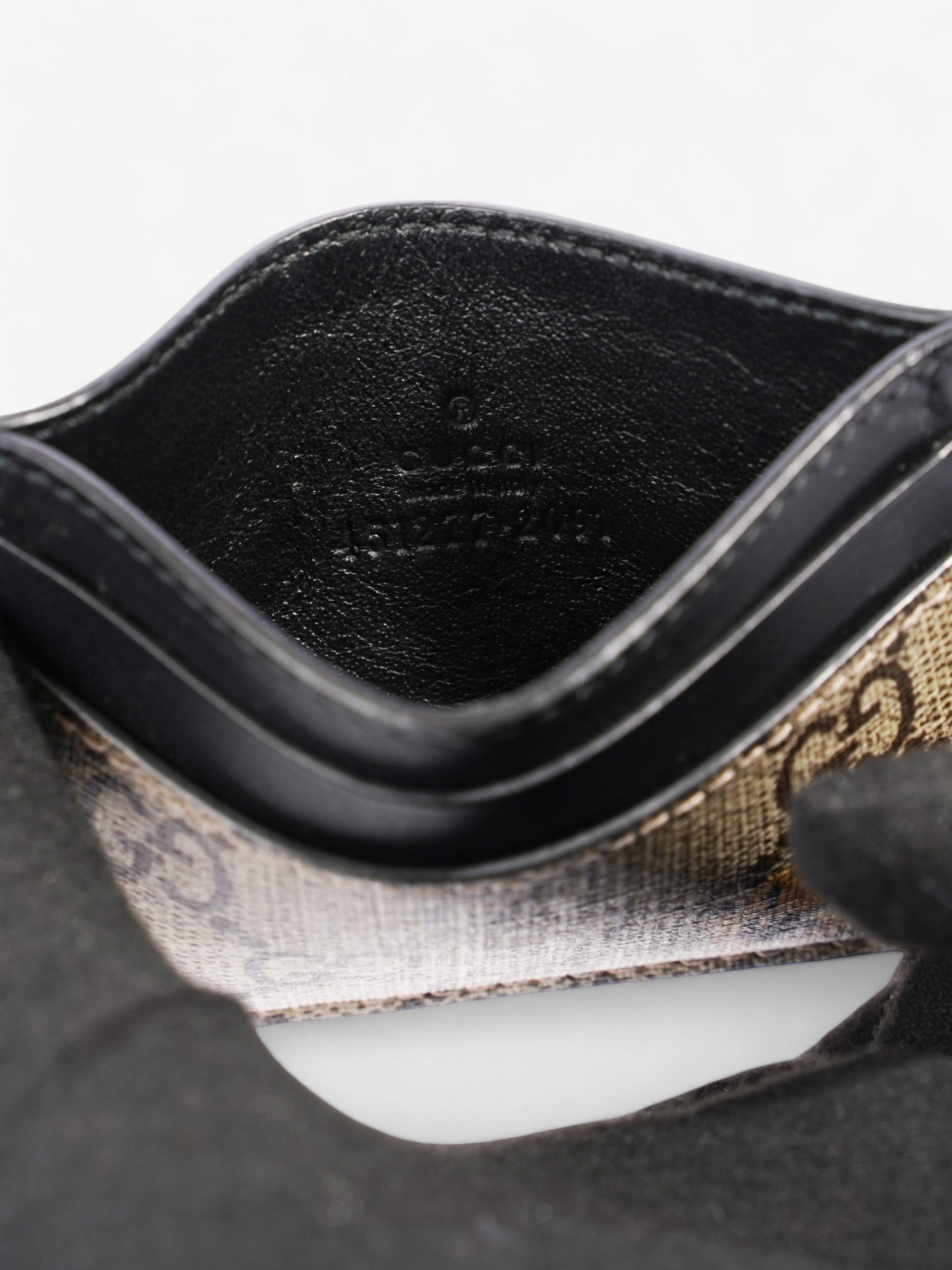 Gucci Tiger Card Holder Supreme / Black Coated Canvas