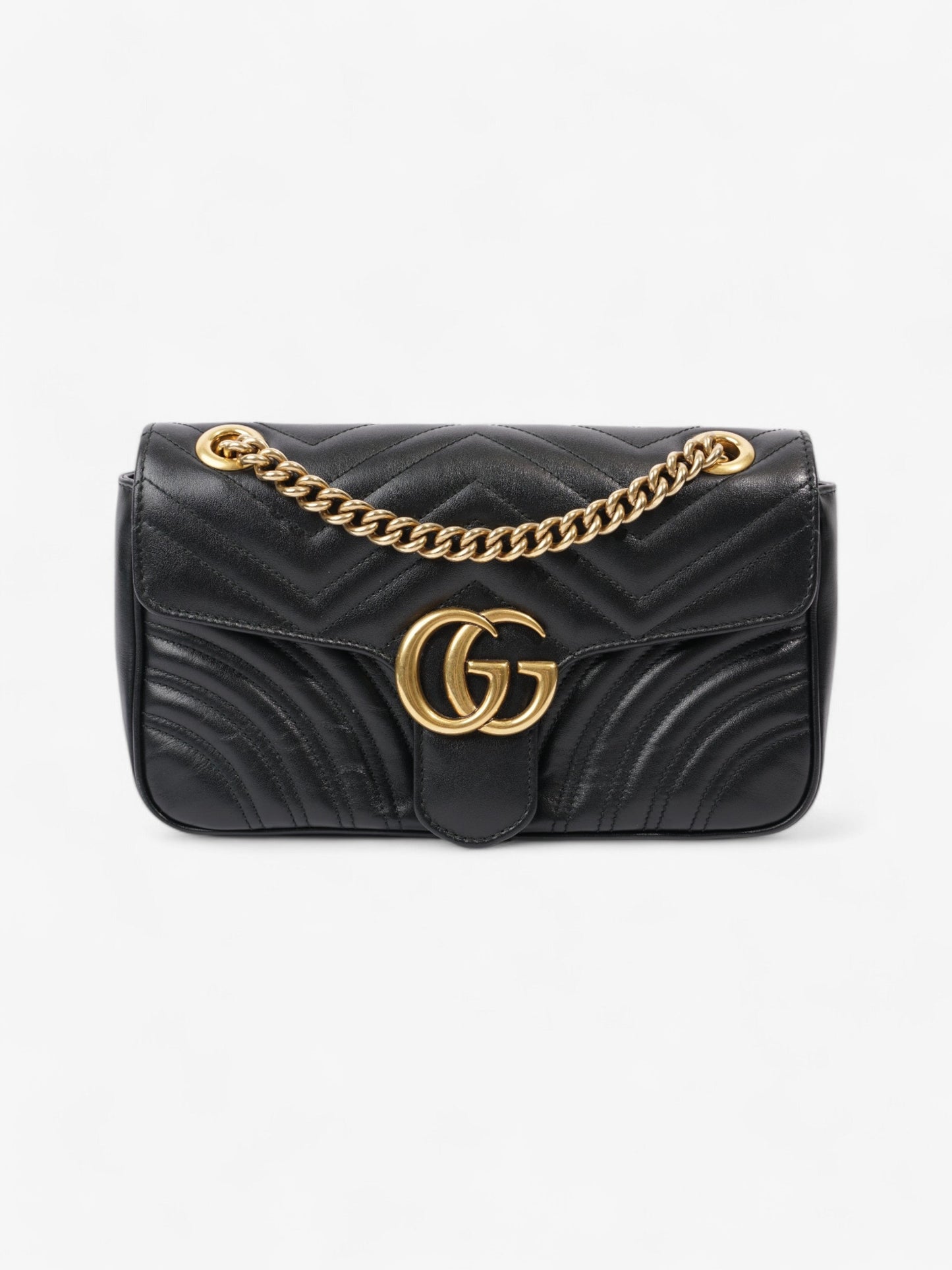 Gucci Marmont Flap Black Matelasse Leather Small