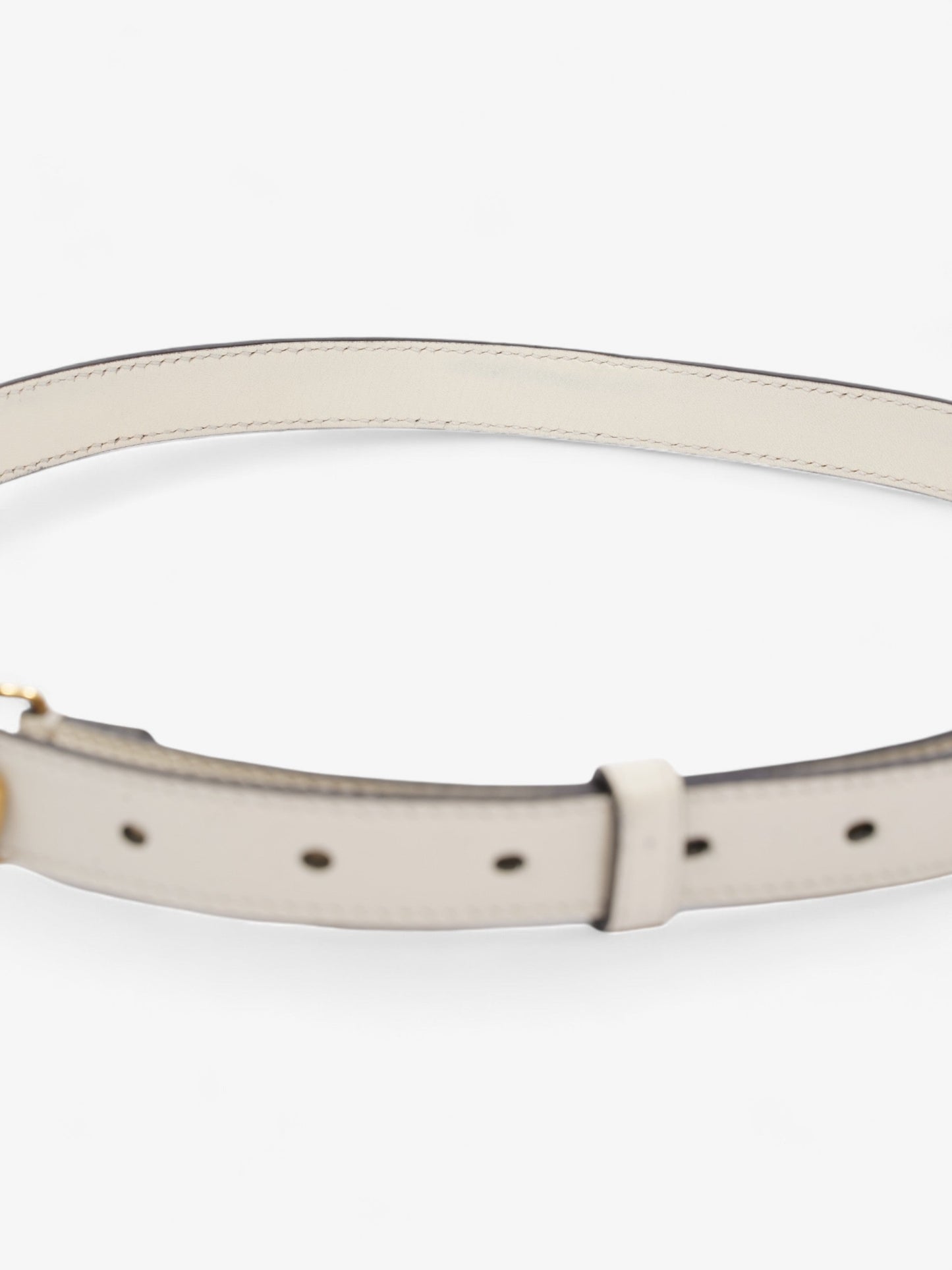 Gucci GG Marmont Thin Belt White / Gold Leather 80cm / 32"