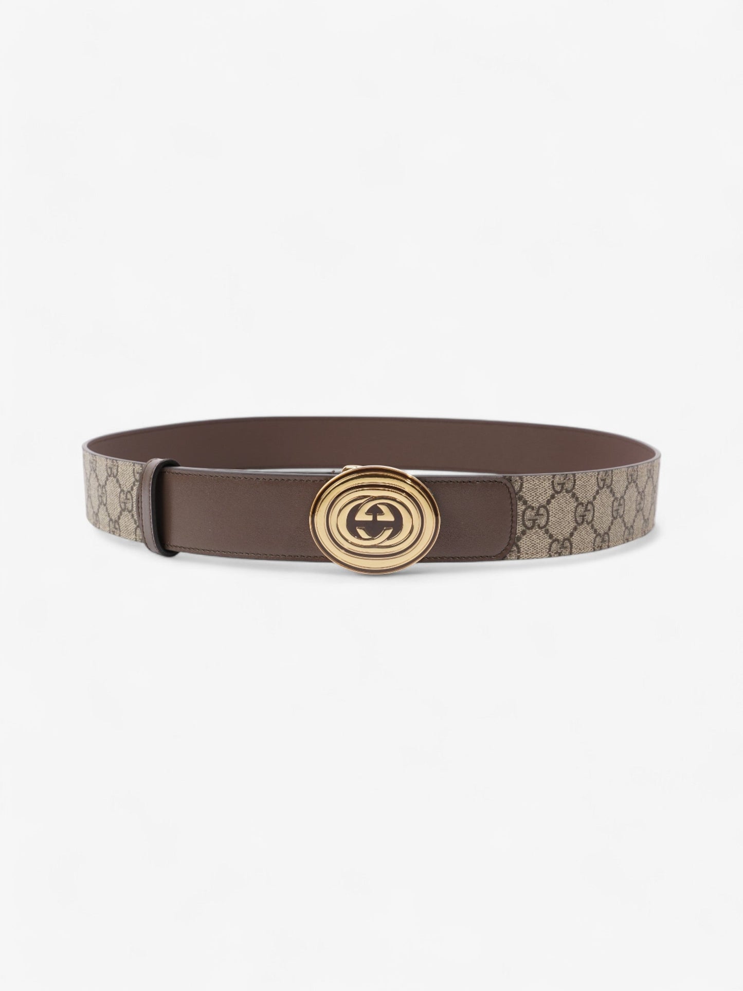 Gucci GG Belt GG Supreme / Brown / Gold Canvas 110cm / 44"
