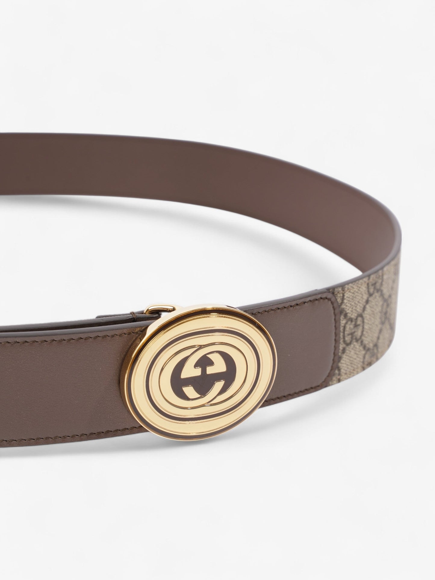 Gucci GG Belt GG Supreme / Brown / Gold Canvas 110cm / 44"