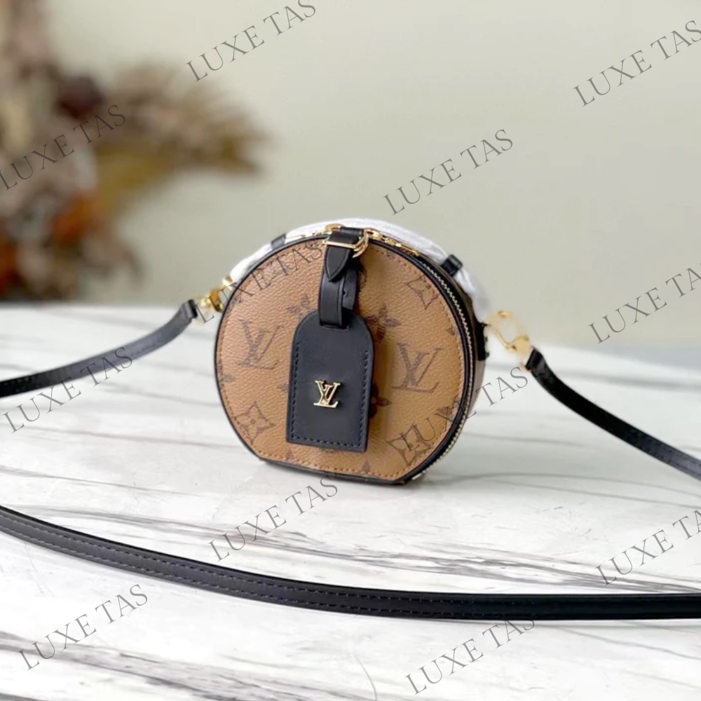 Monogram Reverse Canvas Boîte Chapeau Mini Bag Leather Crossbody Bag for Women