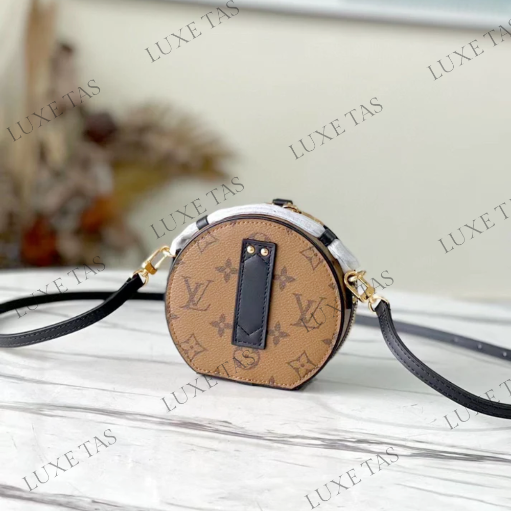 Monogram Reverse Canvas Boîte Chapeau Mini Bag Leather Crossbody Bag for Women