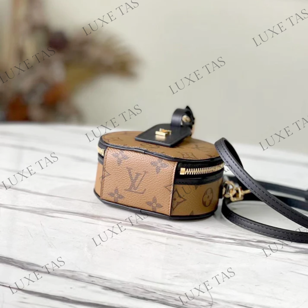 Monogram Reverse Canvas Boîte Chapeau Mini Bag Leather Crossbody Bag for Women