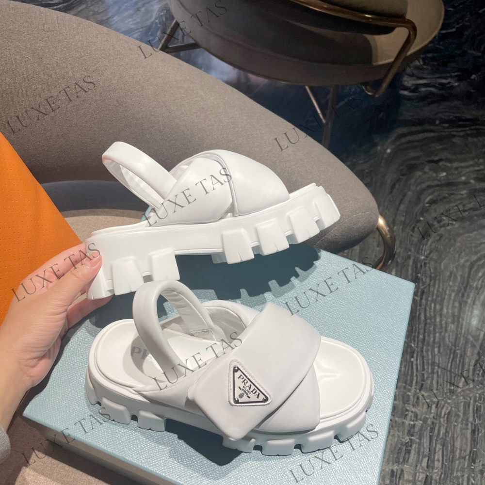 Monolith Padded Nappa Leather Sandals - Designer Slides & Sandals for Women