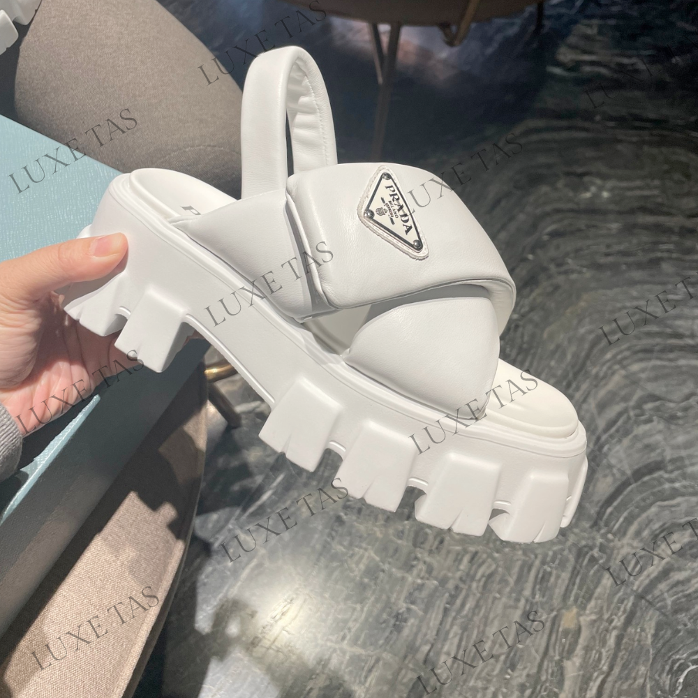 Monolith Padded Nappa Leather Sandals - Designer Slides & Sandals for Women