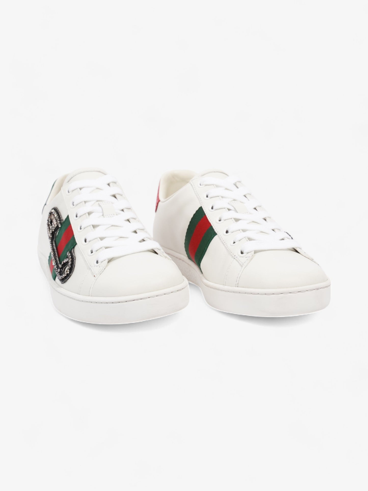 Gucci Ace Low Pin Sneakers White / Green / Red Leather EU 36.5 UK 3.5