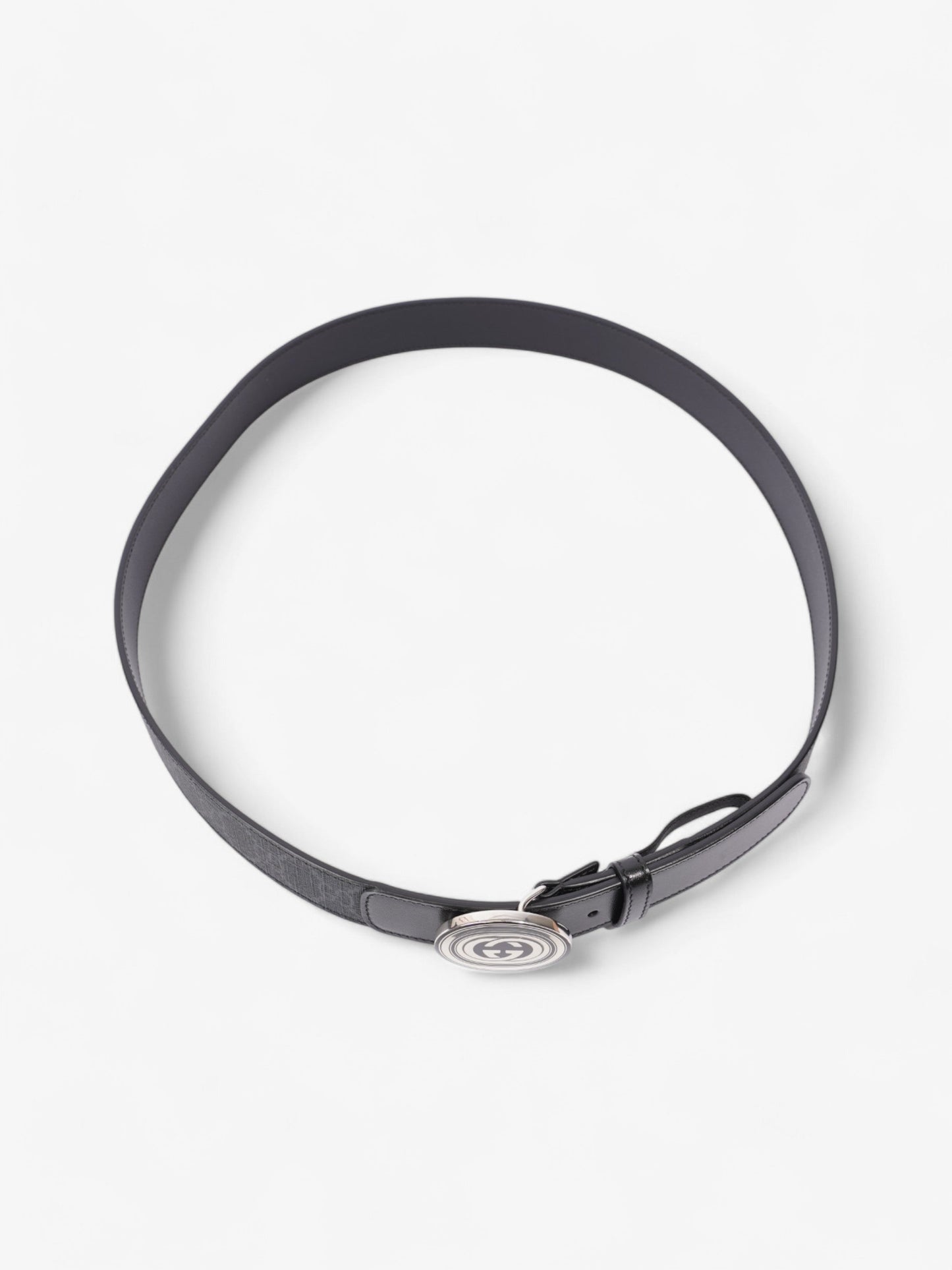 Gucci GG Interlocking Belt GG Supreme / Black / Gold Canvas 100cm / 40"