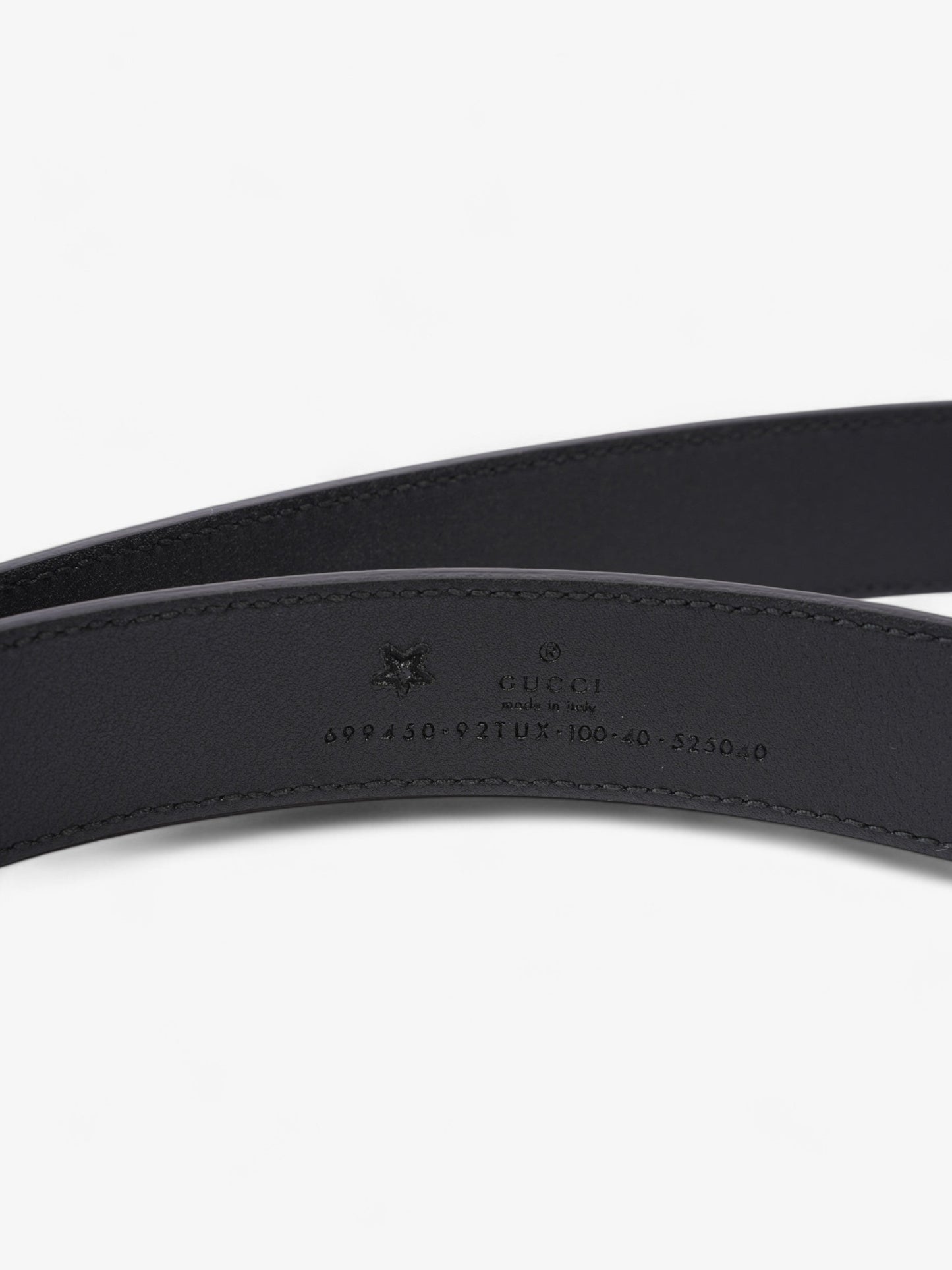 Gucci GG Interlocking Belt GG Supreme / Black / Gold Canvas 100cm / 40"