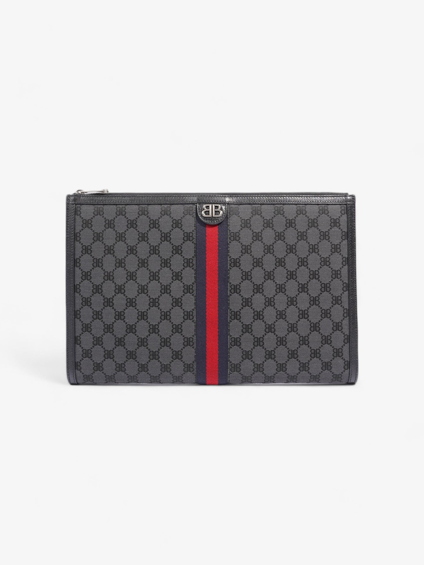 Gucci x Balenciaga The Hacker Project Laptop Pouch Black / Blue And Red Stripe Canvas