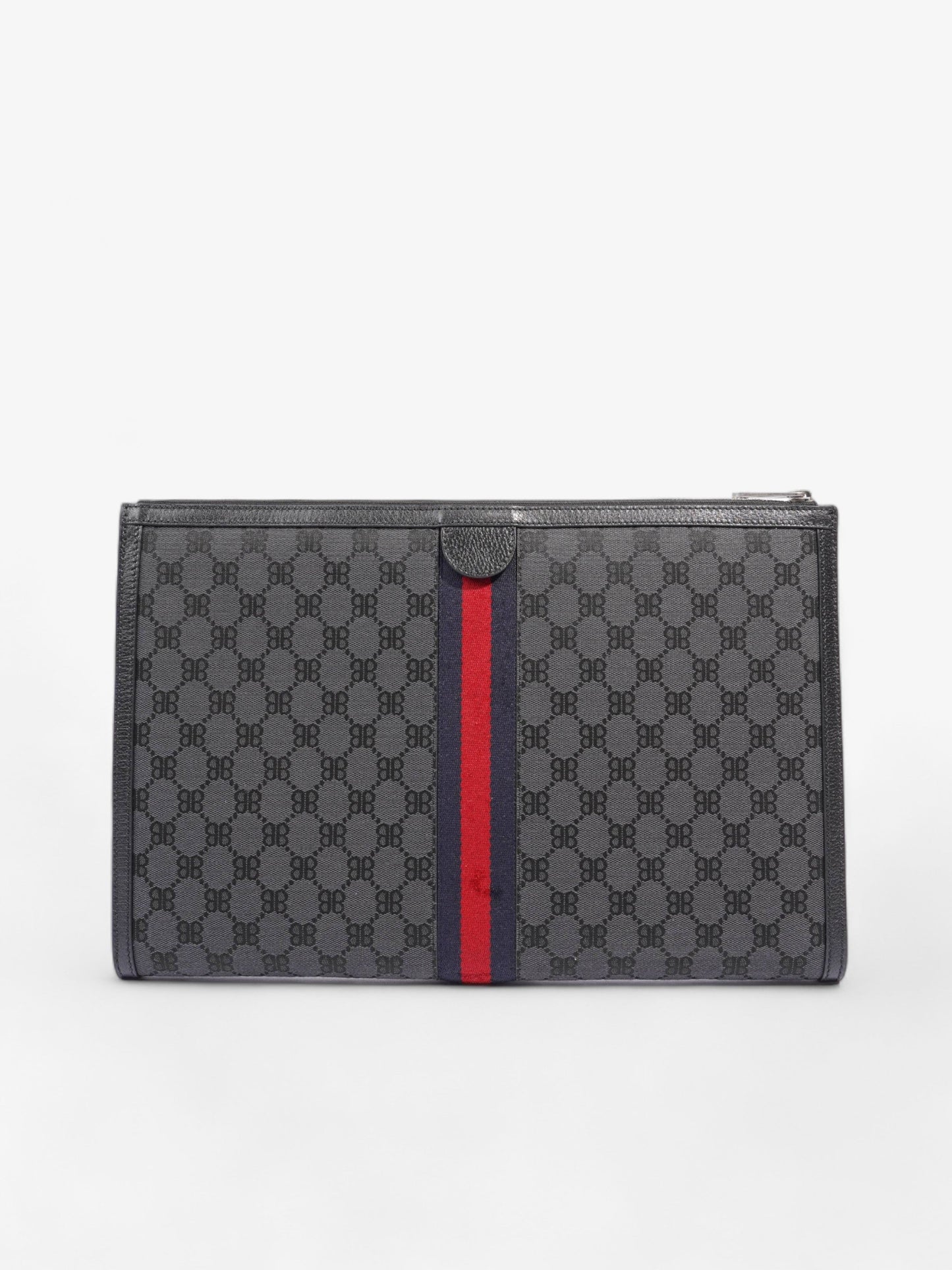 Gucci x Balenciaga The Hacker Project Laptop Pouch Black / Blue And Red Stripe Canvas