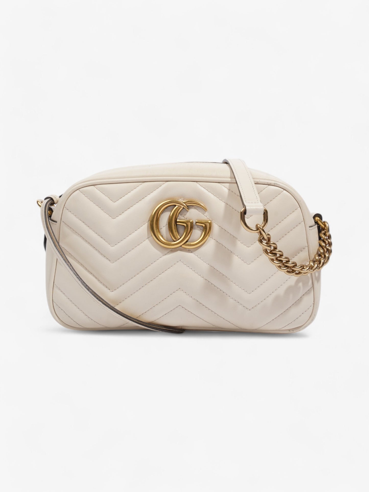 Gucci GG Marmont White Matelasse Leather Small