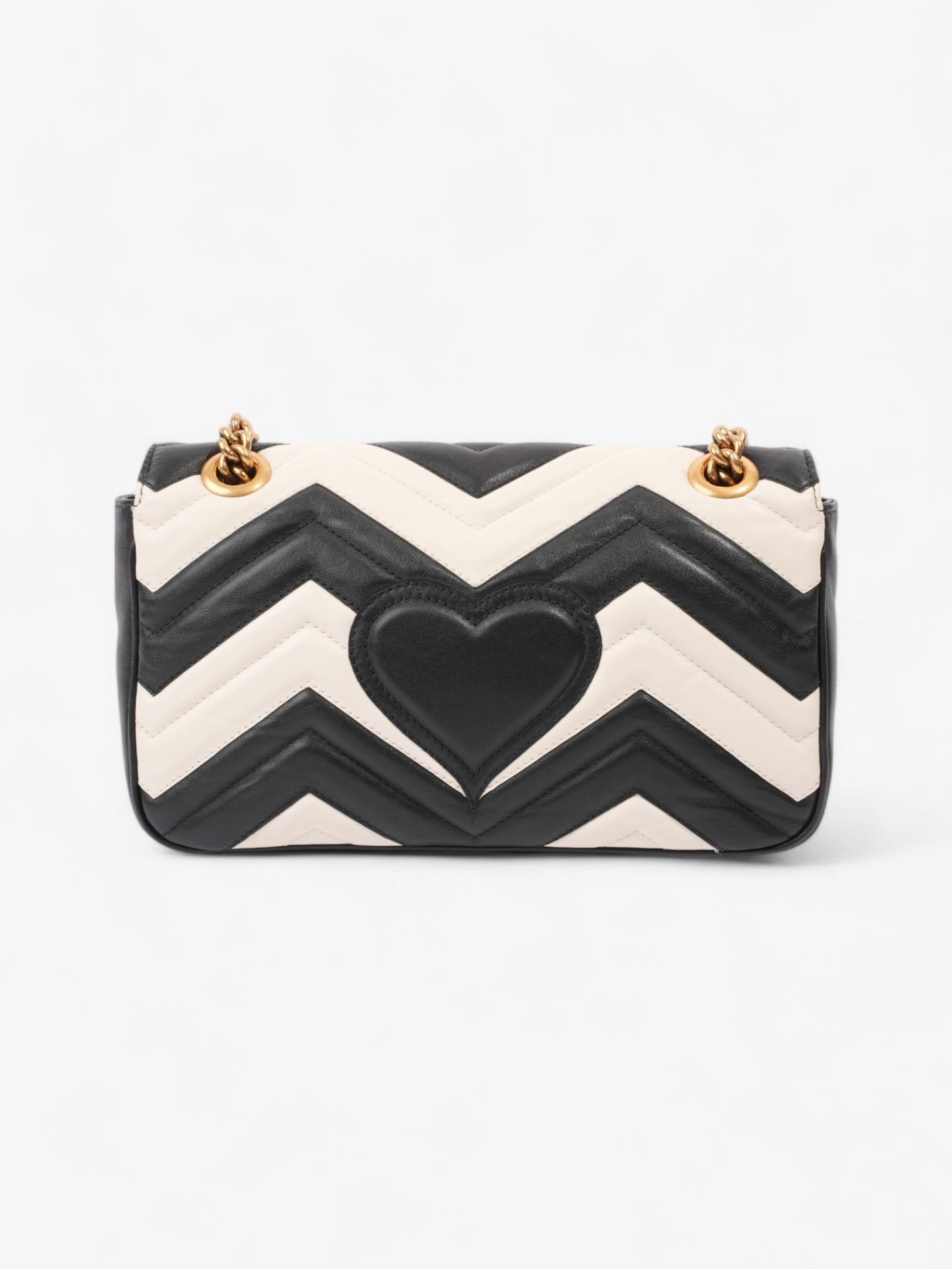 Gucci GG Marmont Black / White Matelasse Leather Small