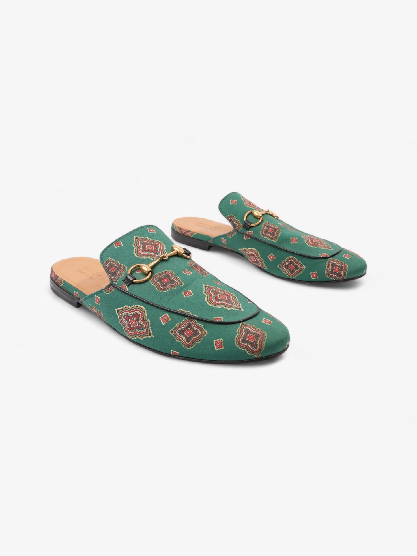 Gucci Princetown Loafer Green / Red Canvas EU 44 UK 10