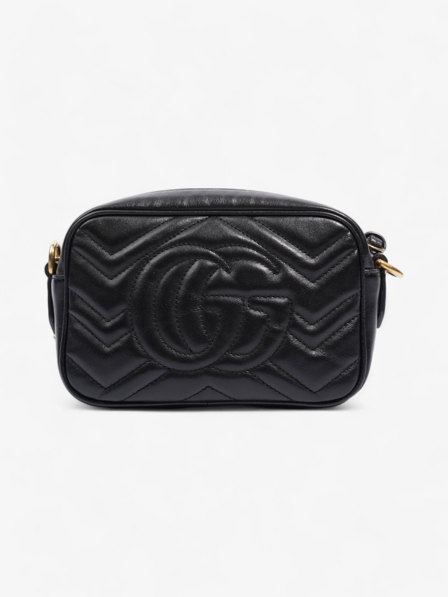 Gucci GG Marmont Shoulder Bag Black Matelasse Leather Mini
