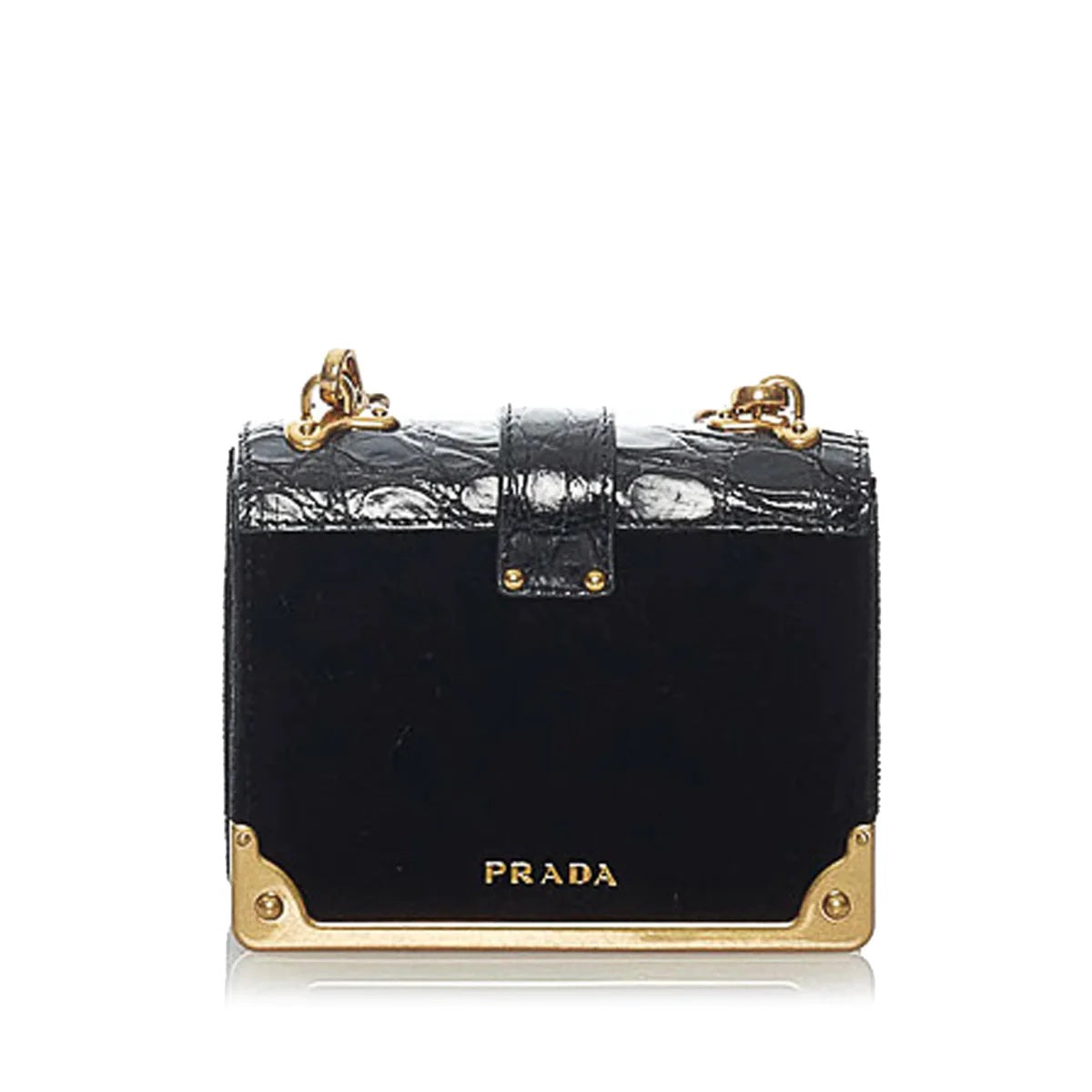 PRADA CAHIER MICRO VELVEL LEATHER CROSSBODY BAG