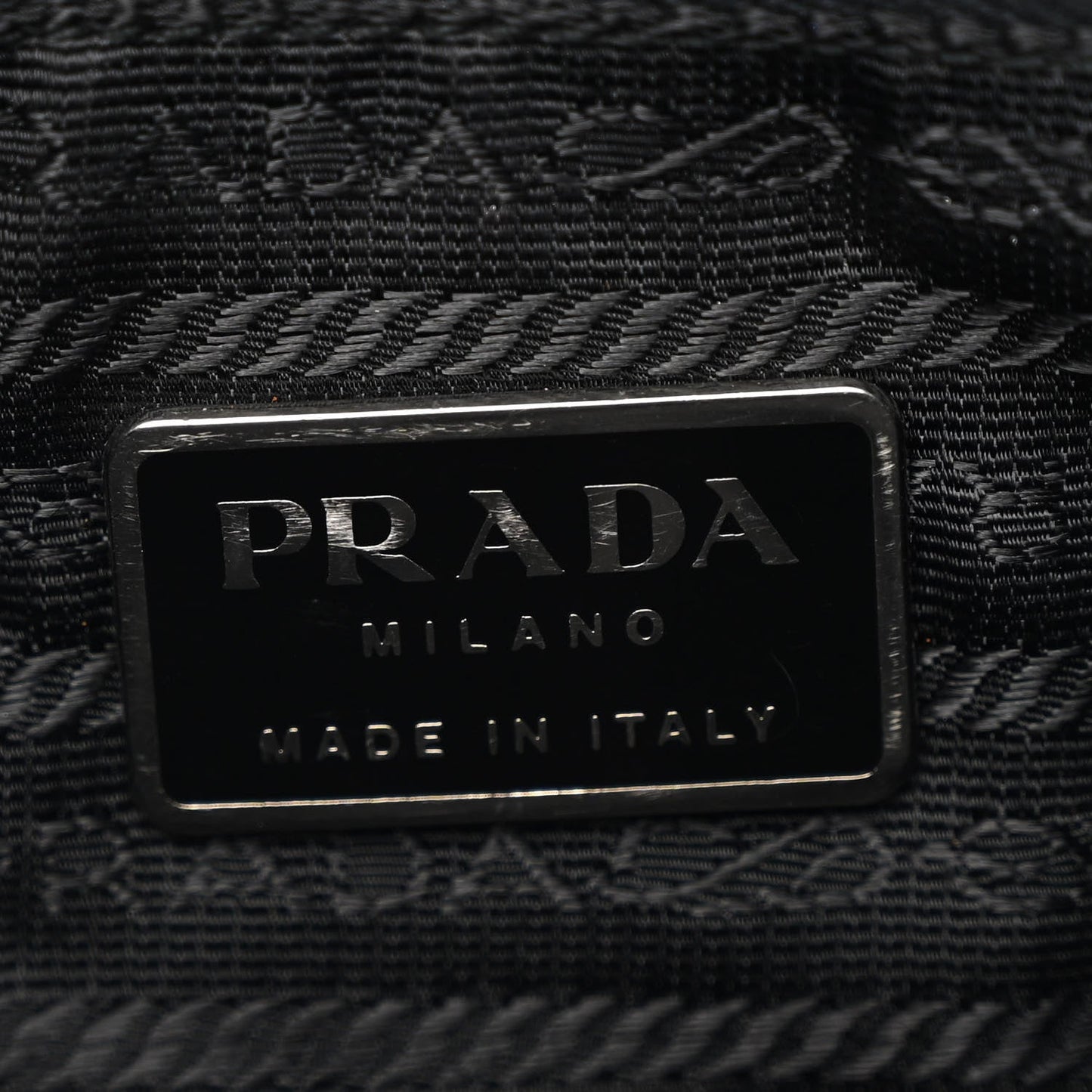 PRADA TESSUTO NYLON SOFT CALFSKIN LEATHER KIDNEY SHOULDER BAG