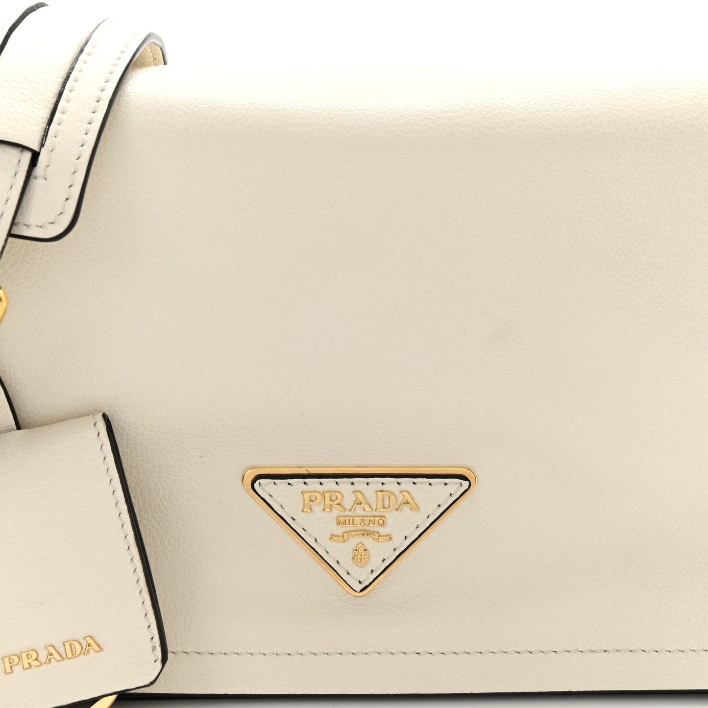 PRADA VITELLO DAINO LEATHER CROSSBODY FLAP BAG