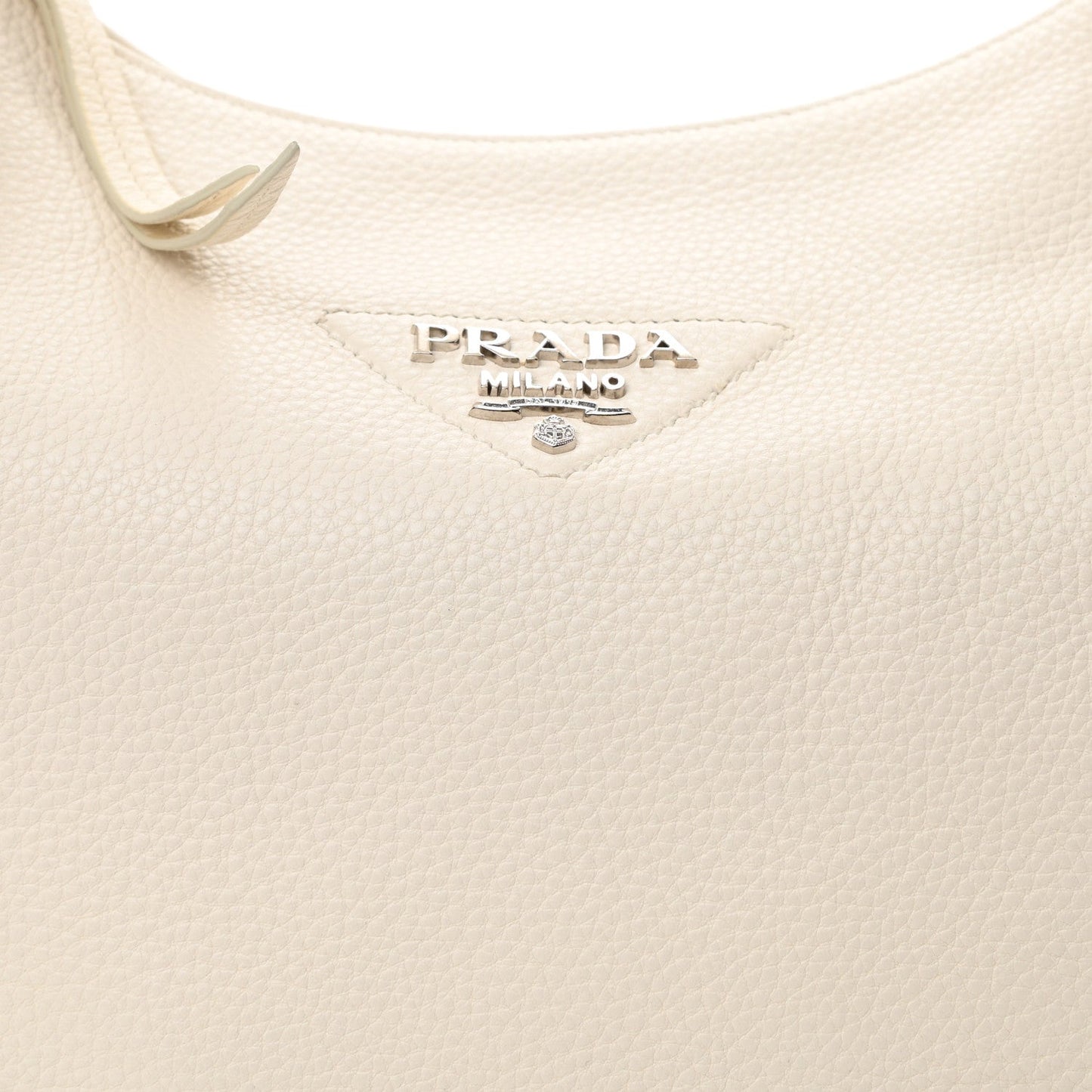 PRADA VITELLO PHENIX CALFSKIN LEATHER HOBO BAG