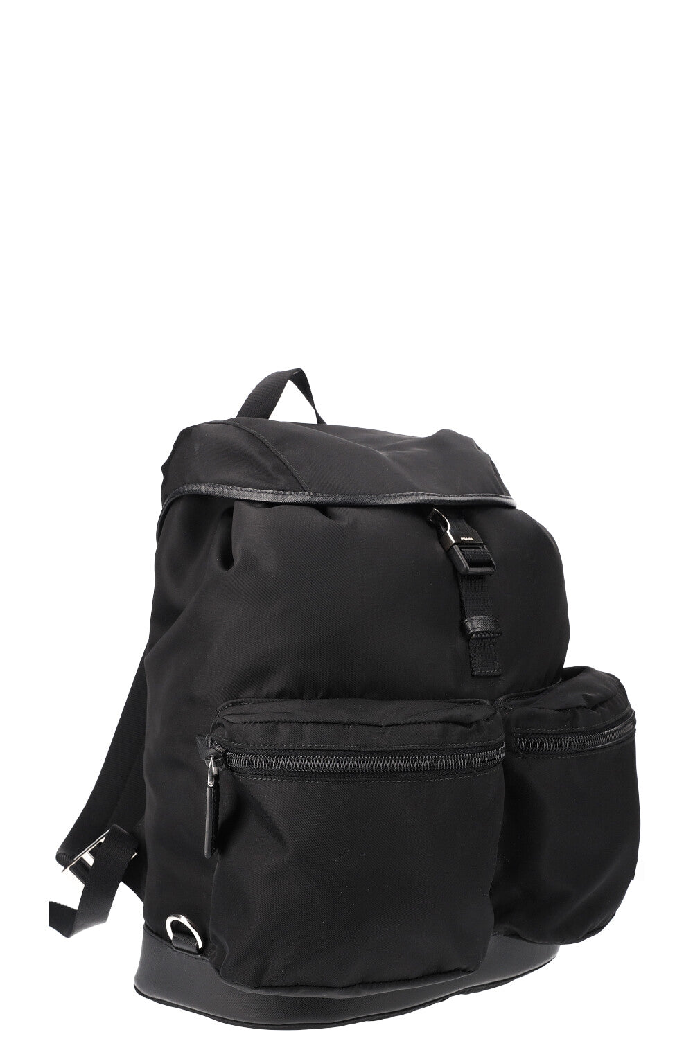 PRADA Backpack Nylon Black with Silver