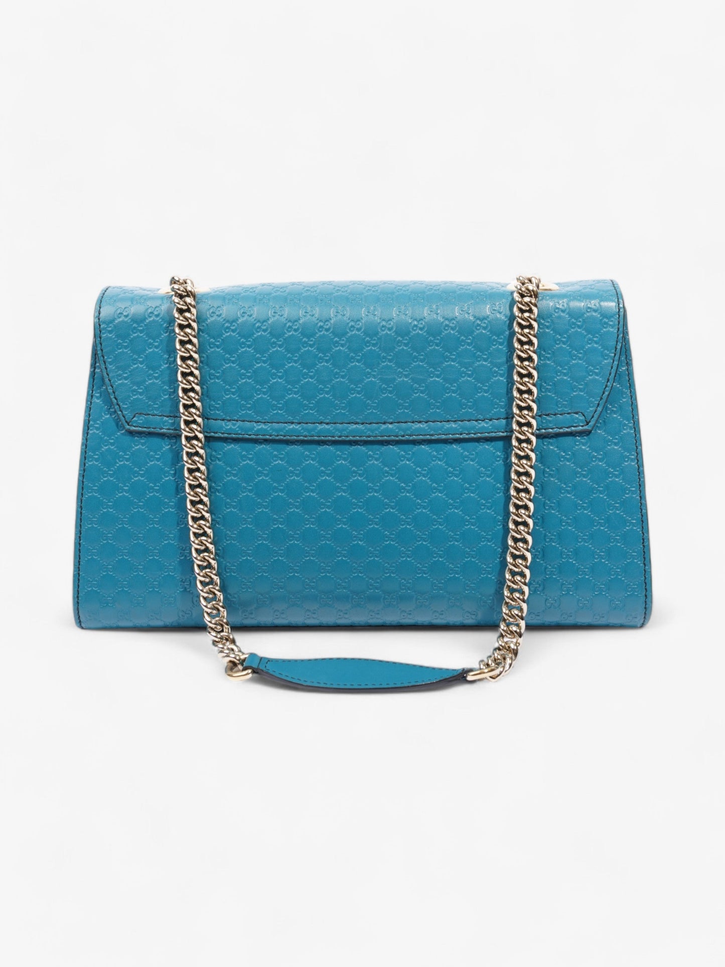 Gucci Emily Guccissima Chain Deep Cobalt Embossed Leather Medium