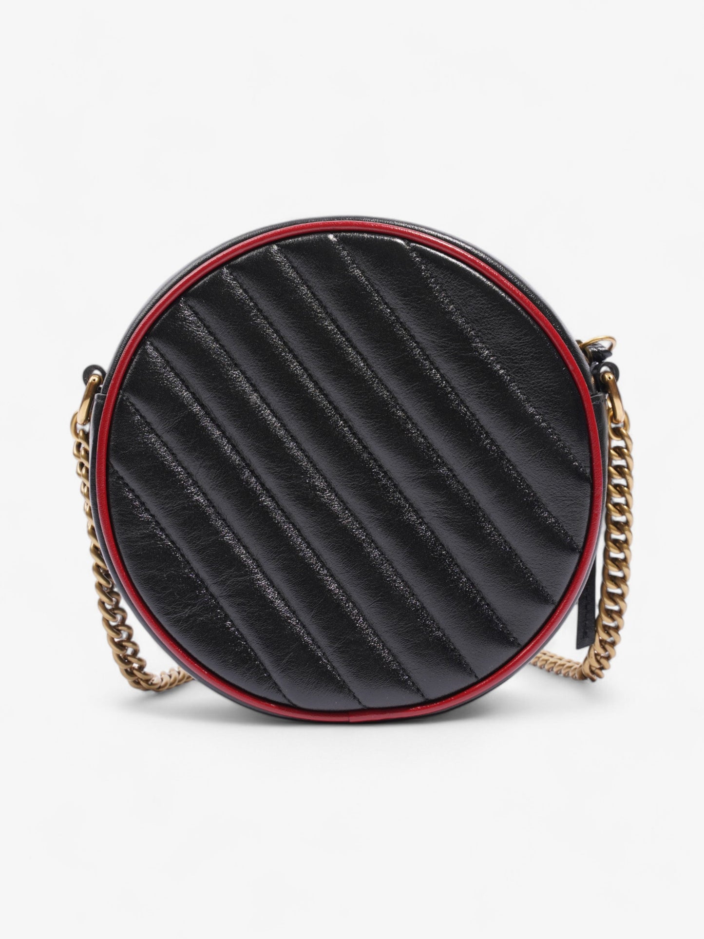 Gucci GG Marmont Round Black / Red Matelasse Leather