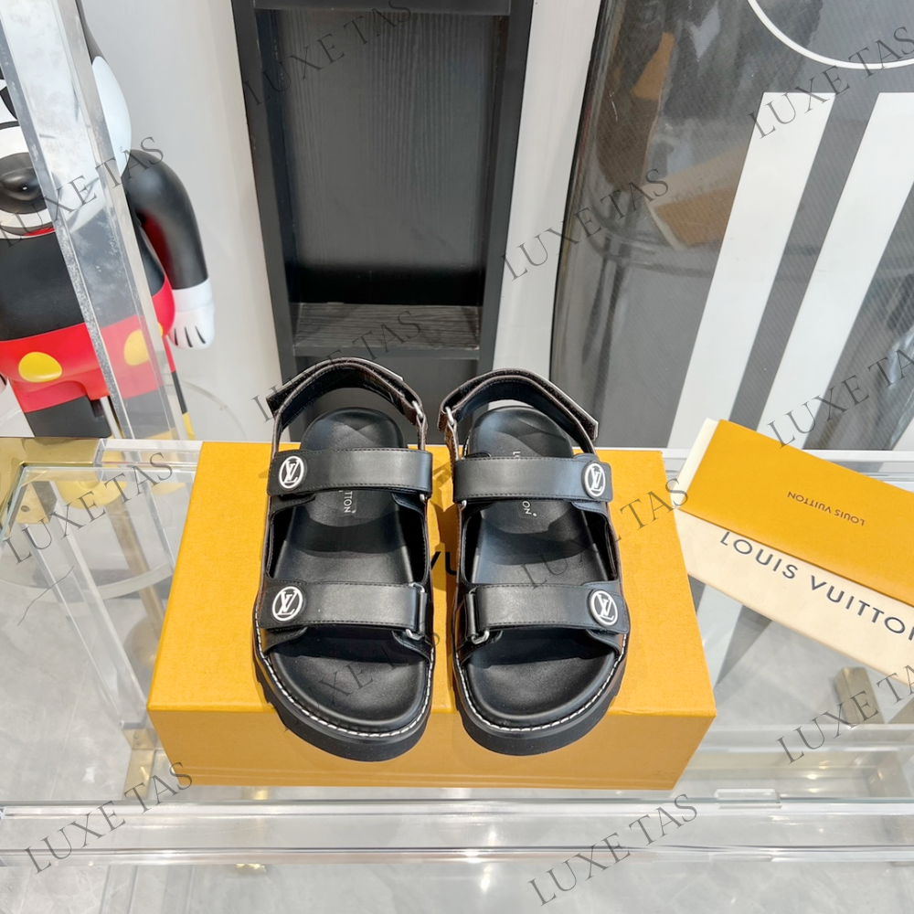 Paseo Flat Comfort Sandal Noir Designer Slides & Sandals for Women