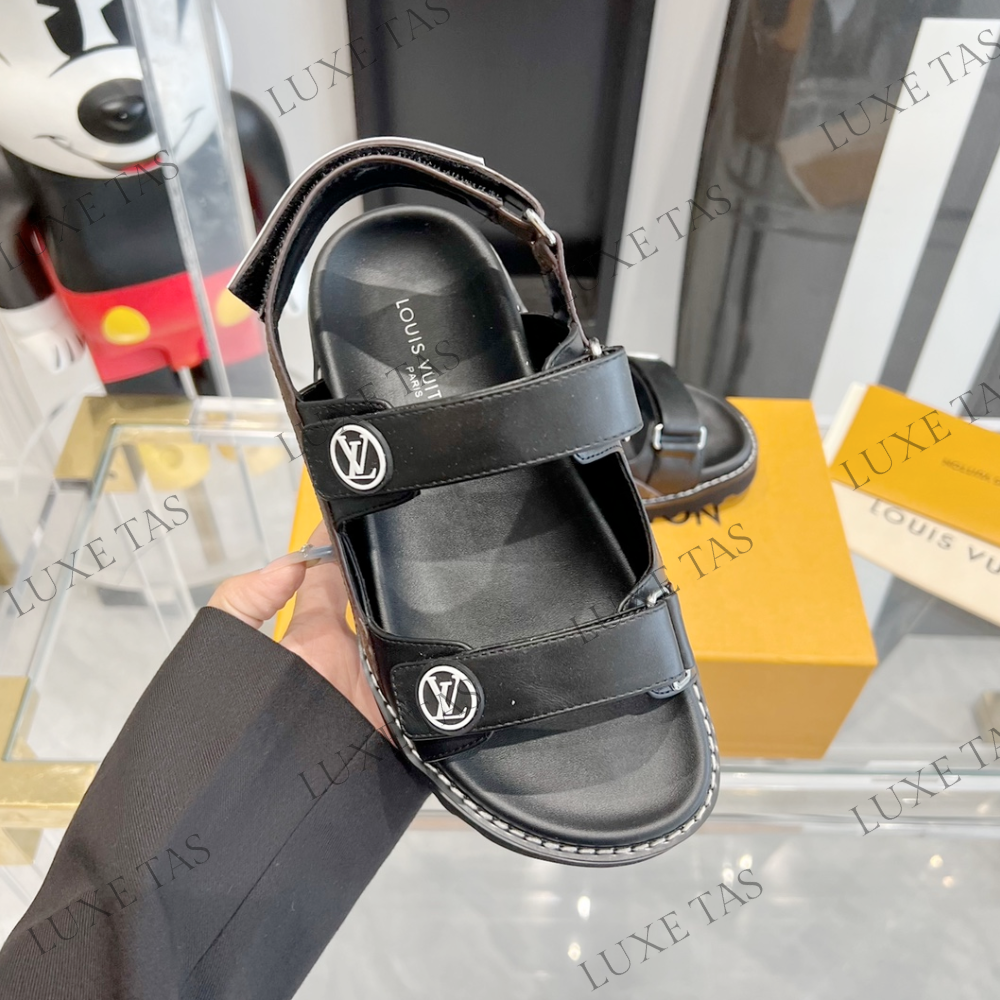 Paseo Flat Comfort Sandal Noir Designer Slides & Sandals for Women