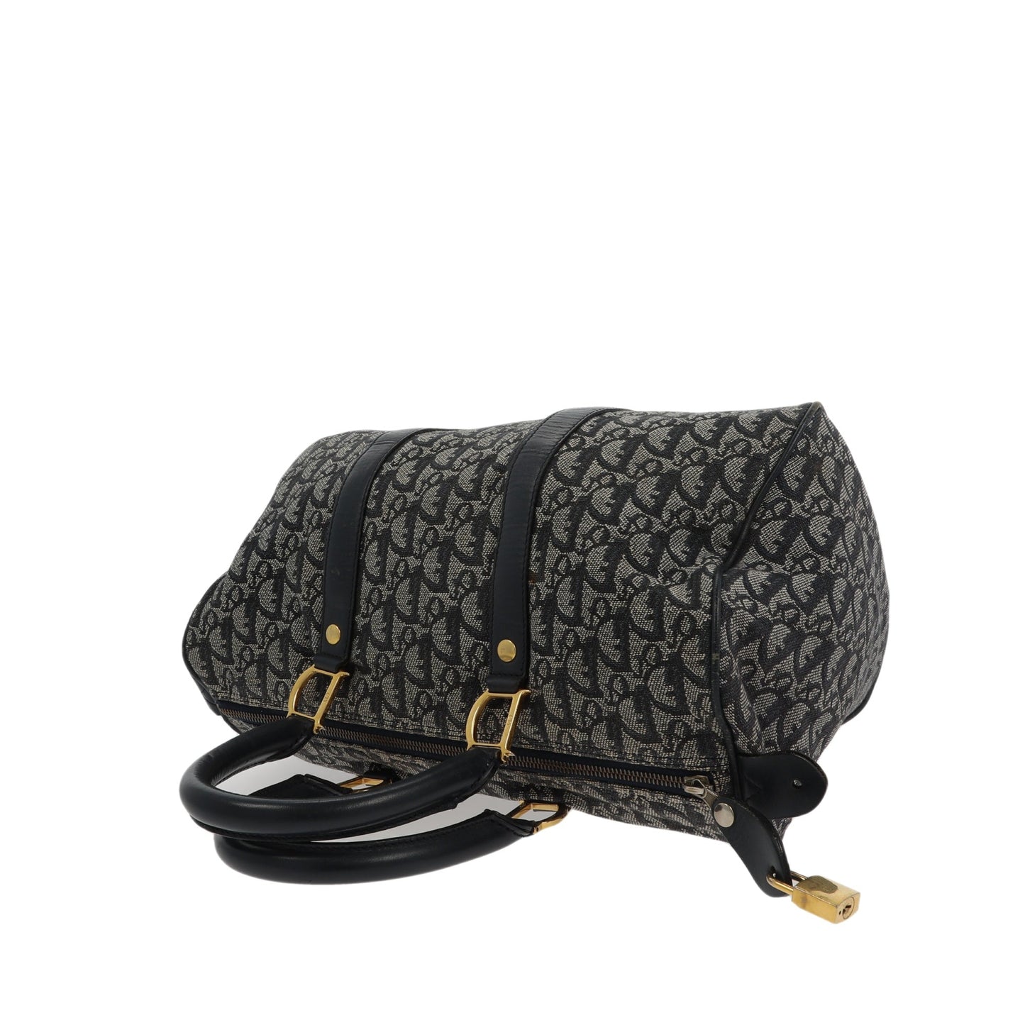 CHRISTIAN DIOR Bowling Handbag in Blue Fabric
