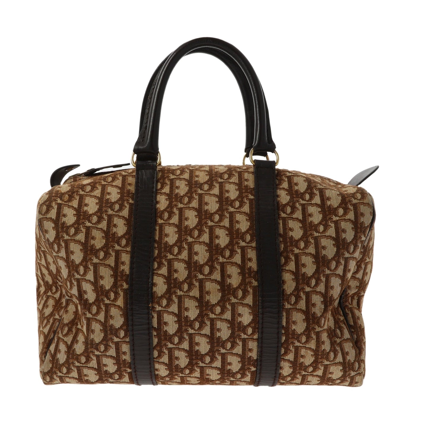 CHRISTIAN DIOR Bowling Handbag in Beige Fabric