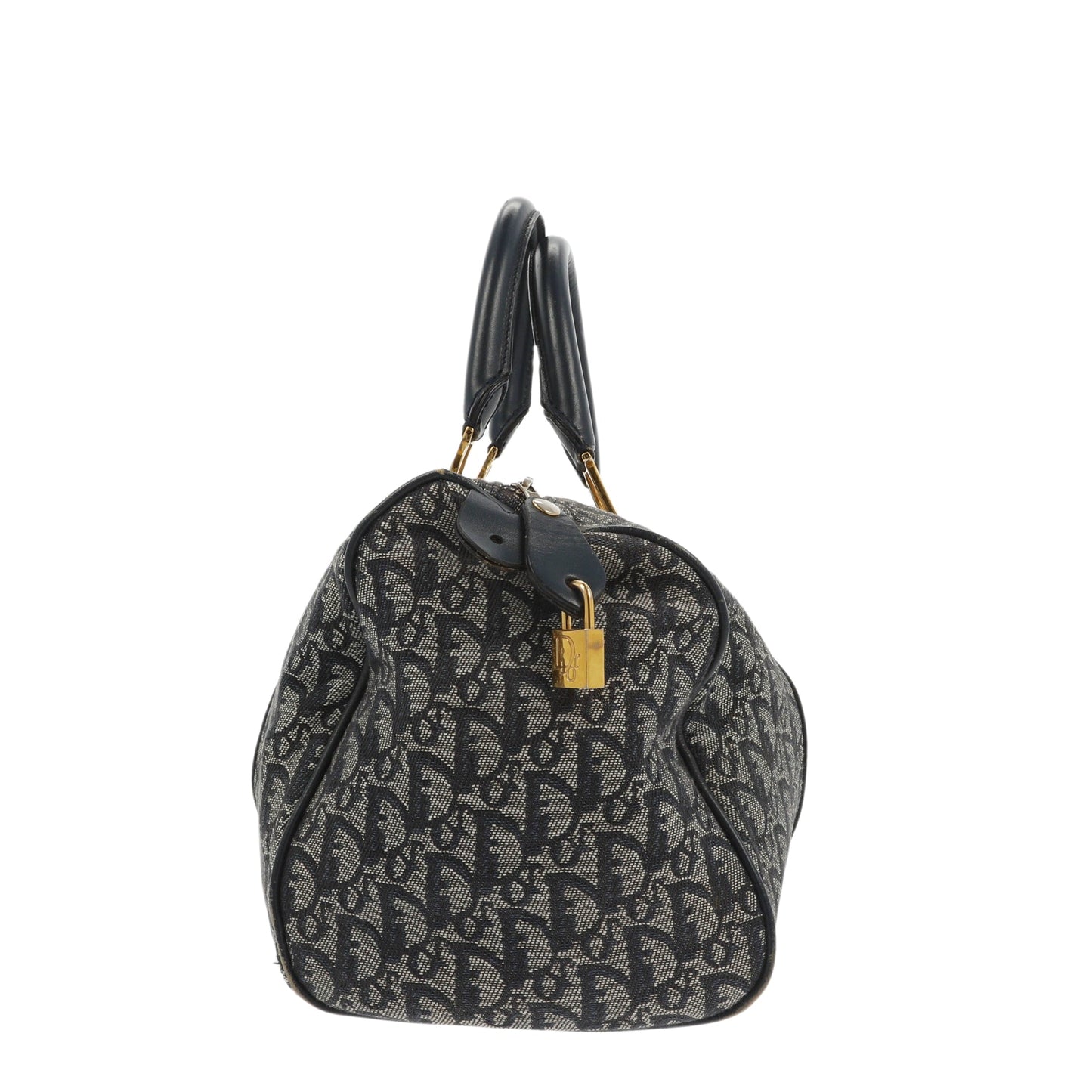 CHRISTIAN DIOR Bowling Handbag in Blue Fabric
